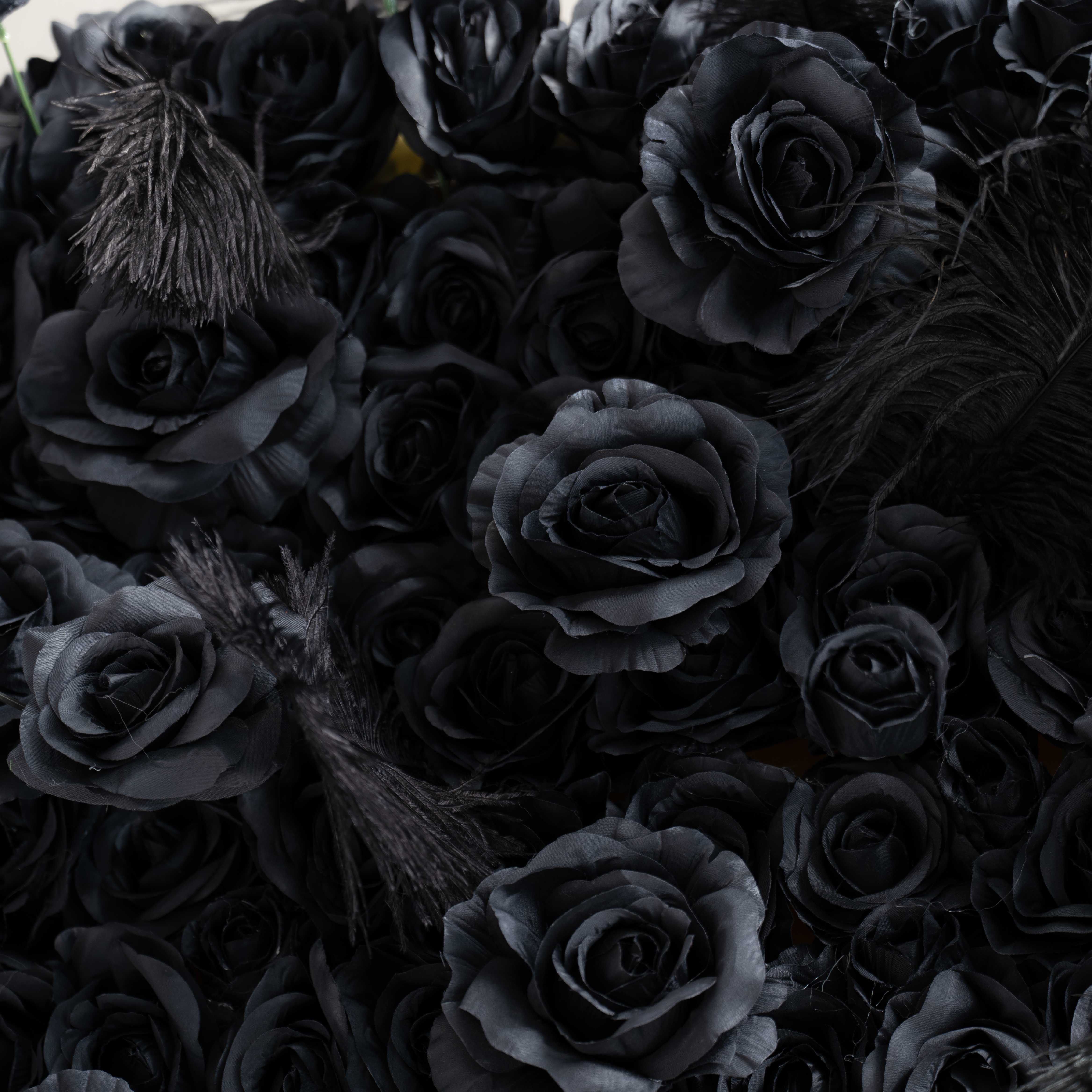 ValarFlowers Toile de fond murale florale artificielle : Nocturne Noir – The Midnight Enigma Collection-VF-264