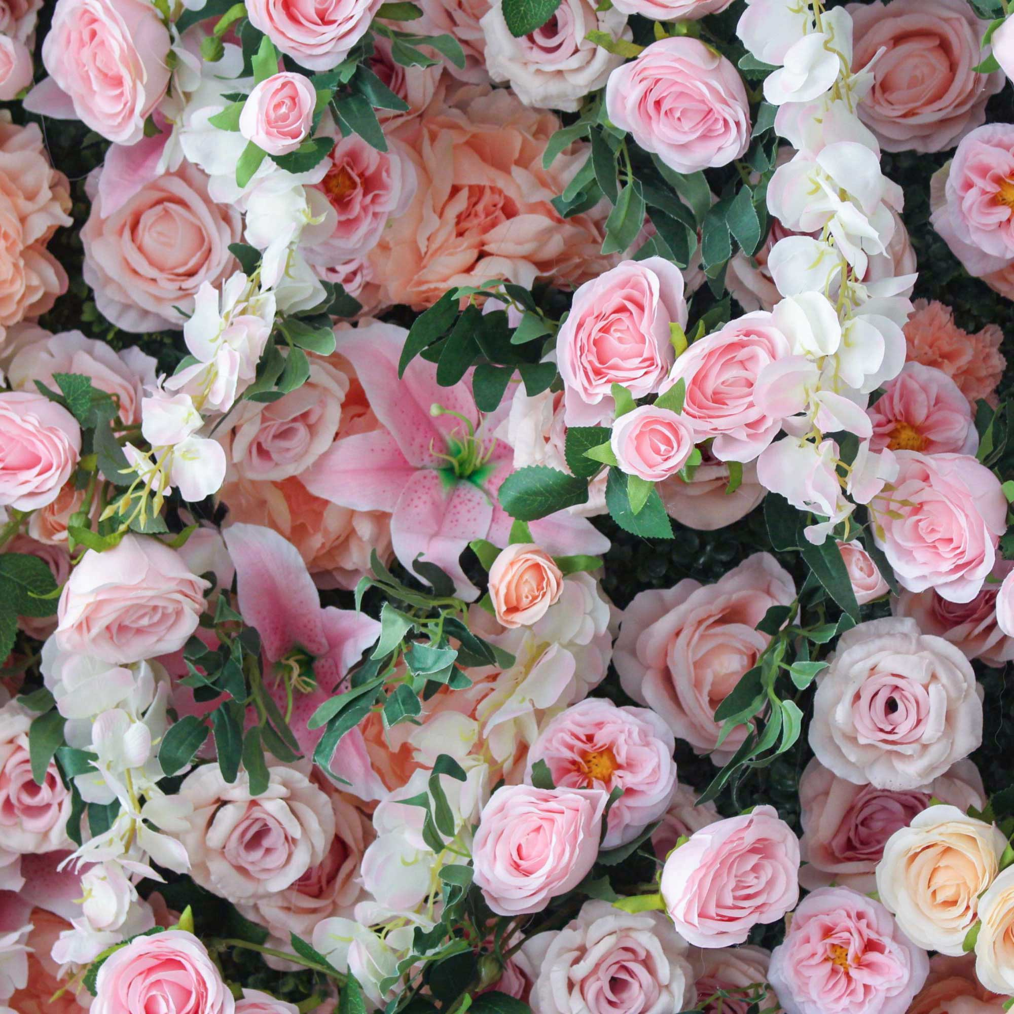 Valar Flower Roll Up Fabric Artificial Flower Wall Wedding Backdrop, Floral Party Decor, Event Photography-VF-1253