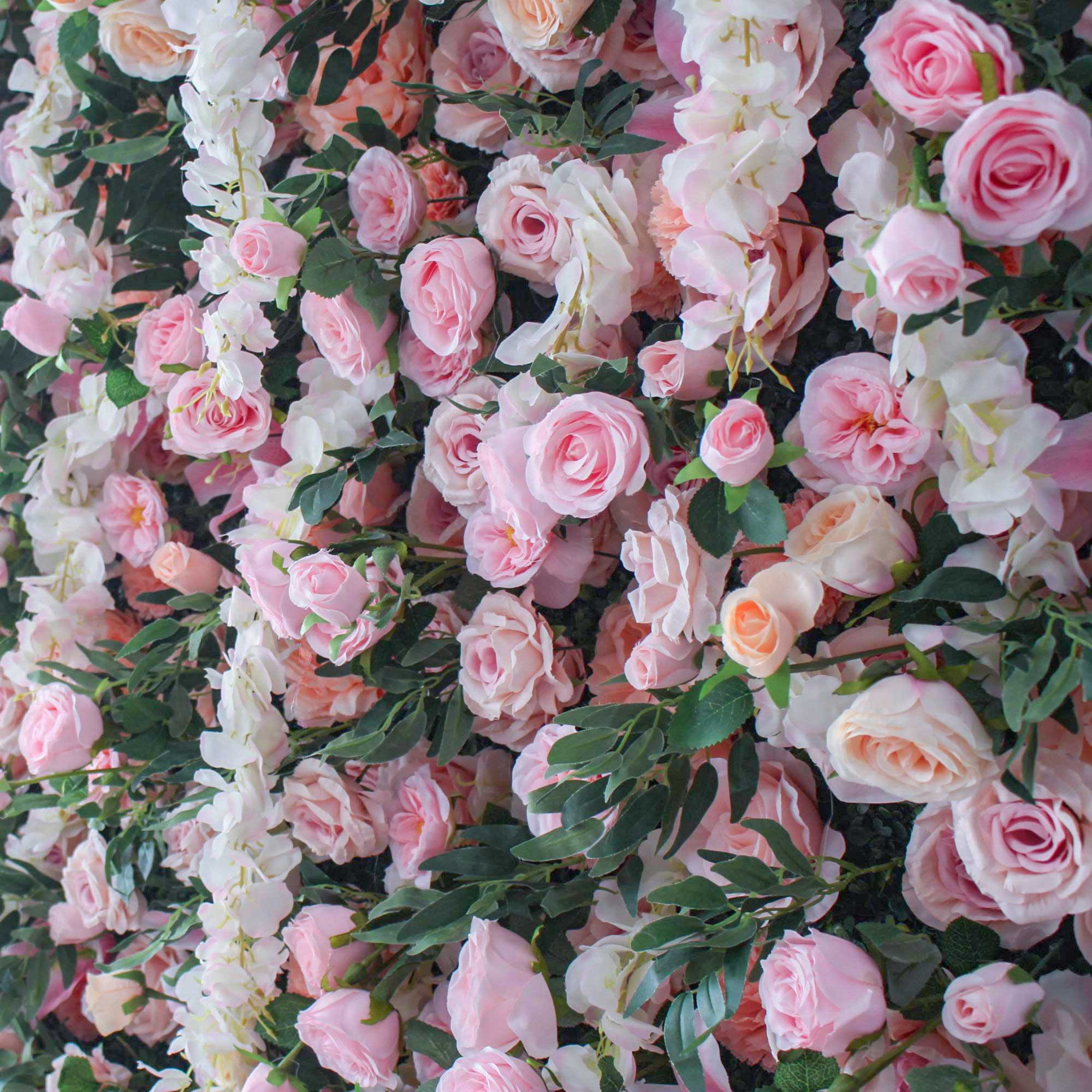 Valar Flower Roll Up Fabric Artificial Flower Wall Wedding Backdrop, Floral Party Decor, Event Photography-VF-1252