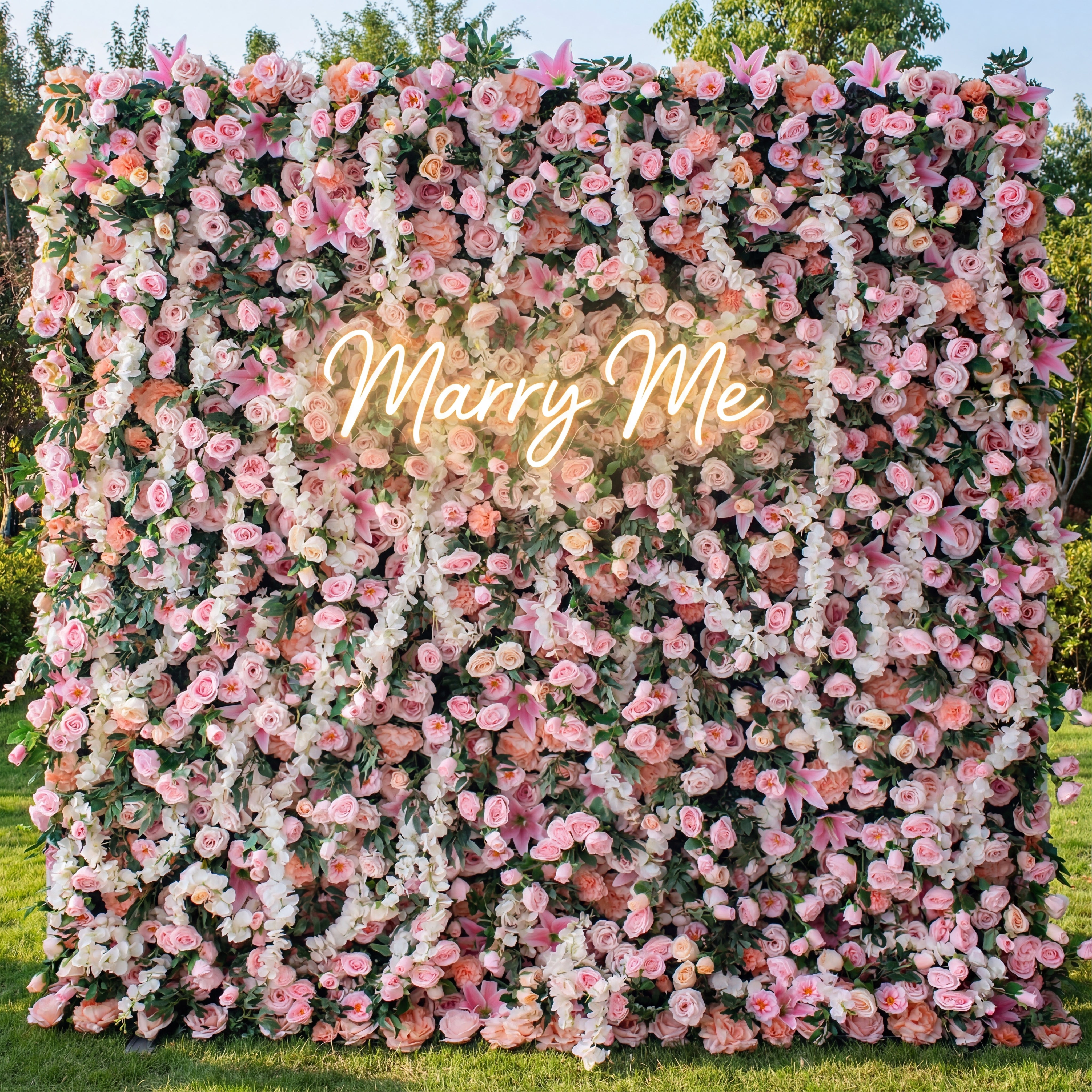 Valar Flower Roll Up Fabric Artificial Flower Wall Wedding Backdrop, Floral Party Decor, Event Photography-VF-125