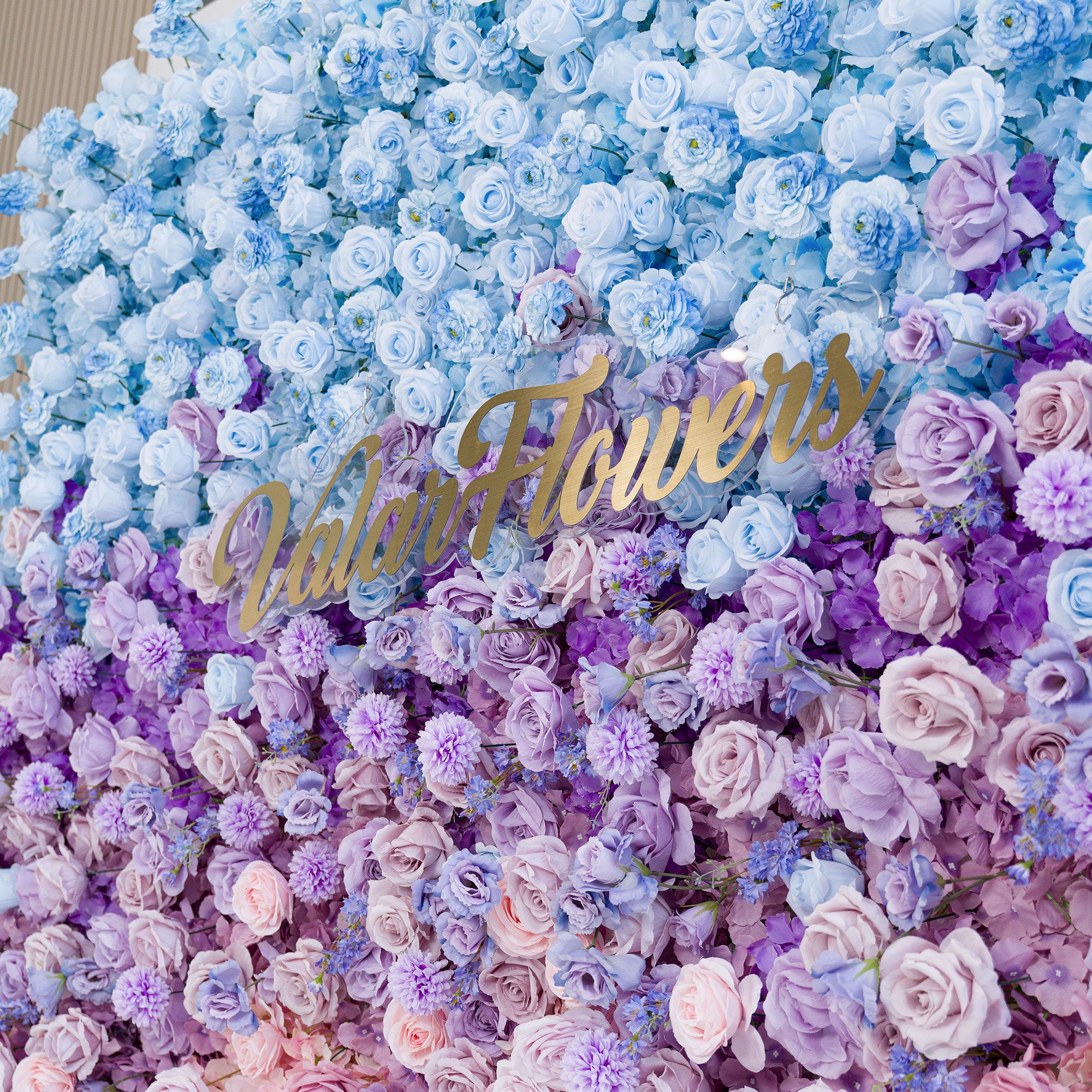 ValarFlower 5D Gradient Ombre Blue - Purple - Pink Artificial Flower Backdrop VF-828-1