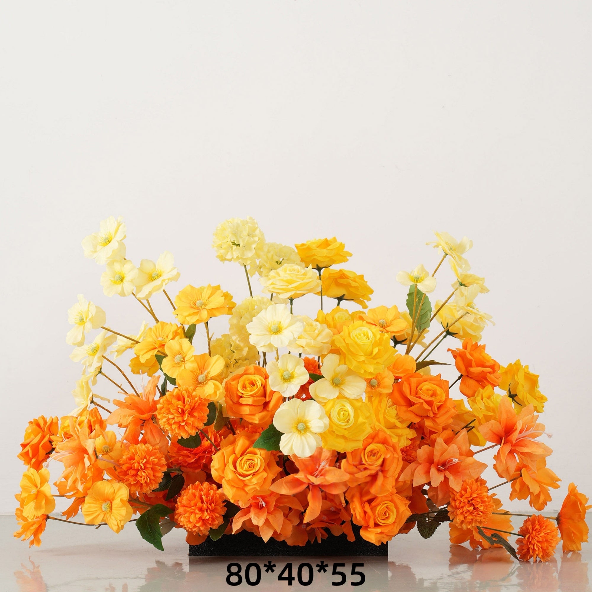 Configuración de flores artificiales inspiradas en la primavera – Conjunto de flores artificiales azules y amarillas para eventos FA-264