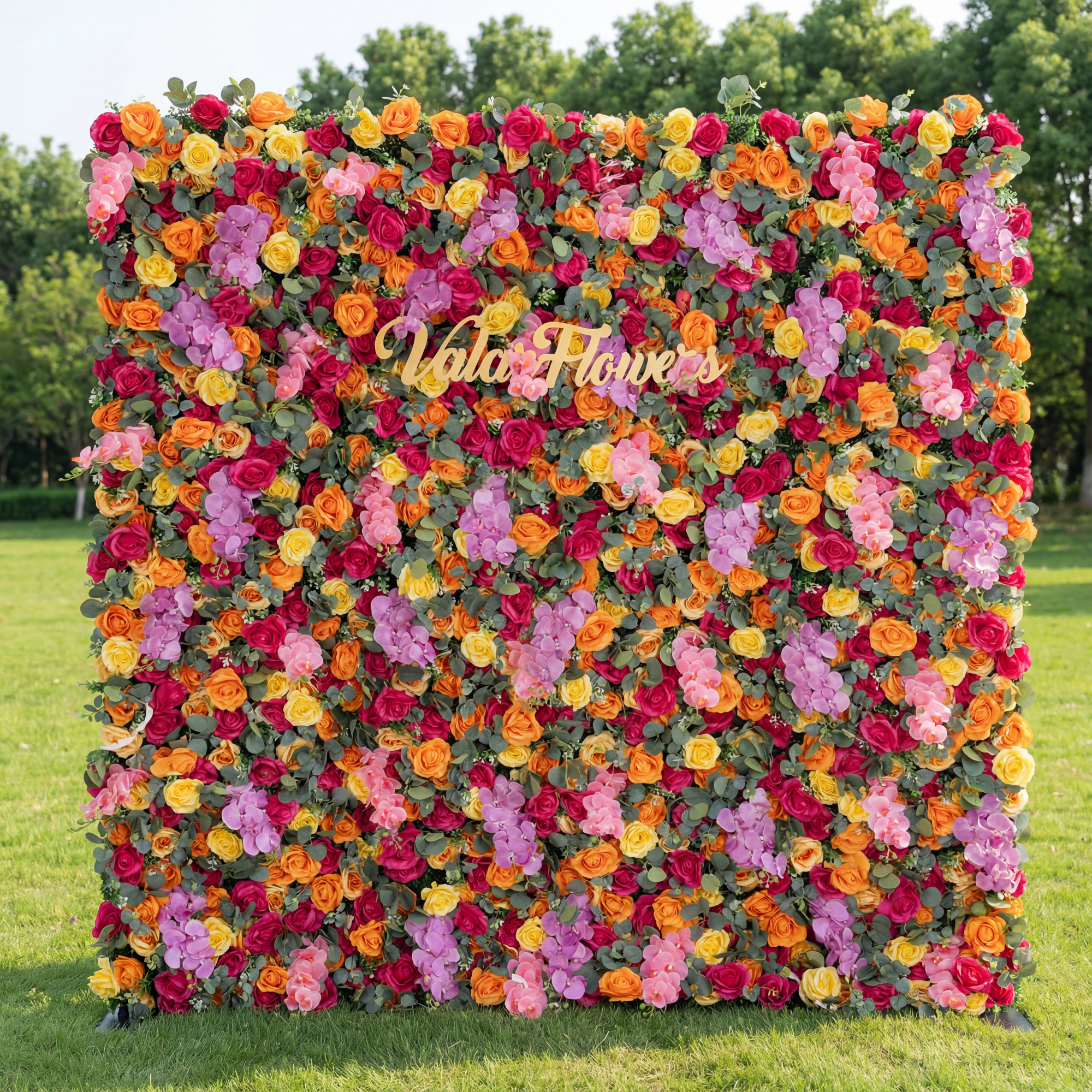 Valar Flower Roll Up Fabric Artificial Flower Wall Wedding Backdrop, Floral Party Decor, Event Photography-VF-308
