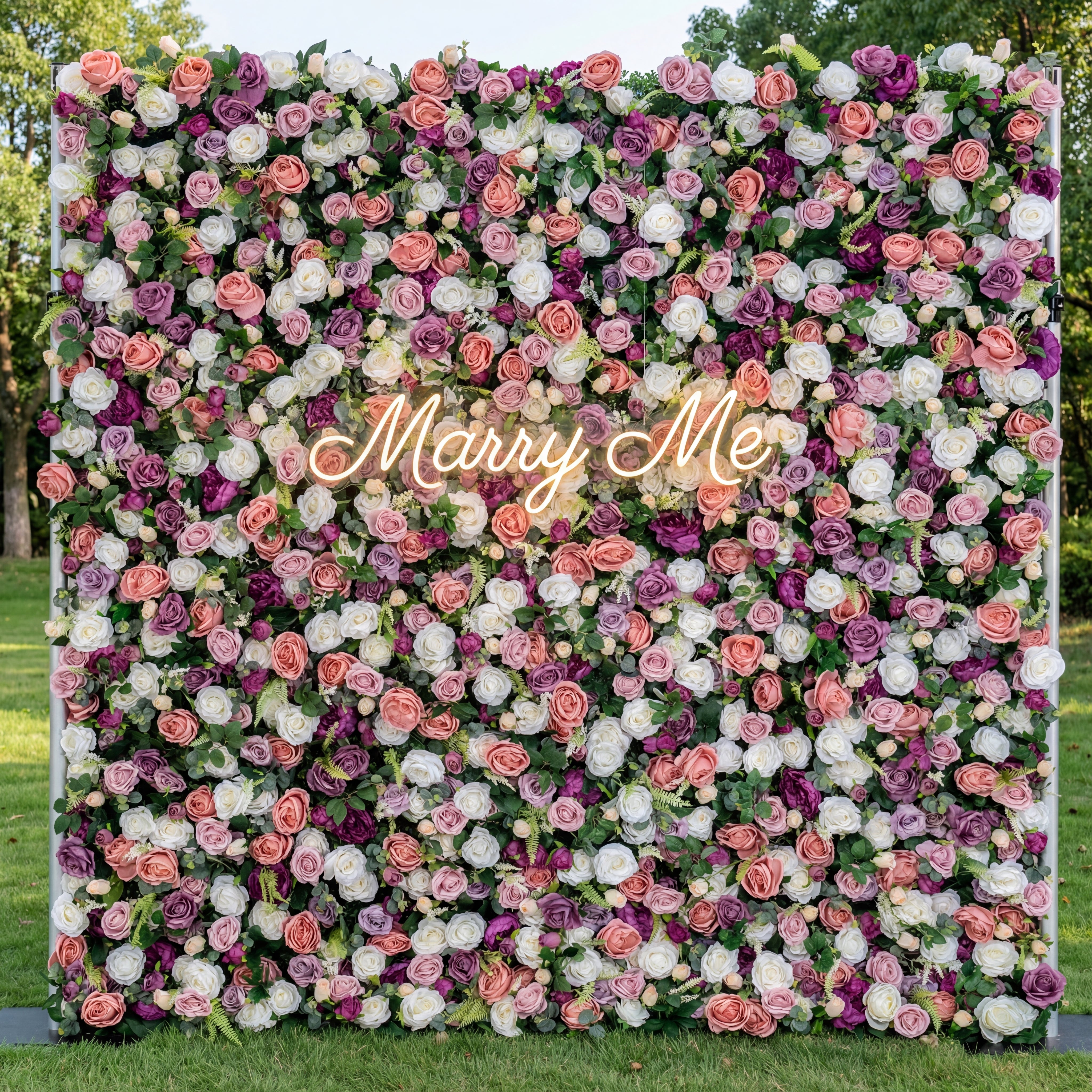 Valar Flower Roll Up Fabric Artificial 5D Magenta & Pink Artificial Flower Wall - Perfect for Forest Weddings, Events, and Home Decor-VF-154