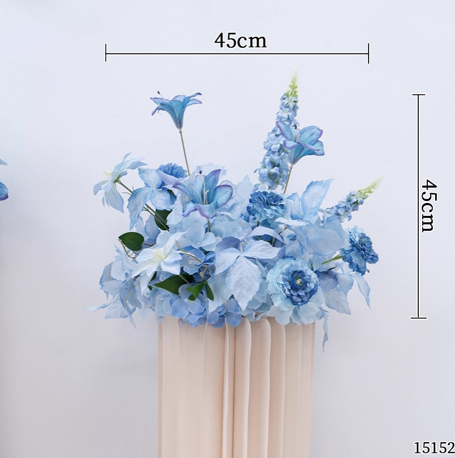 Pfirsich-weißes Kunstblumenarrangement – ​​Romantisches Event-Tisch- und Schild-Styling-Set FA-263