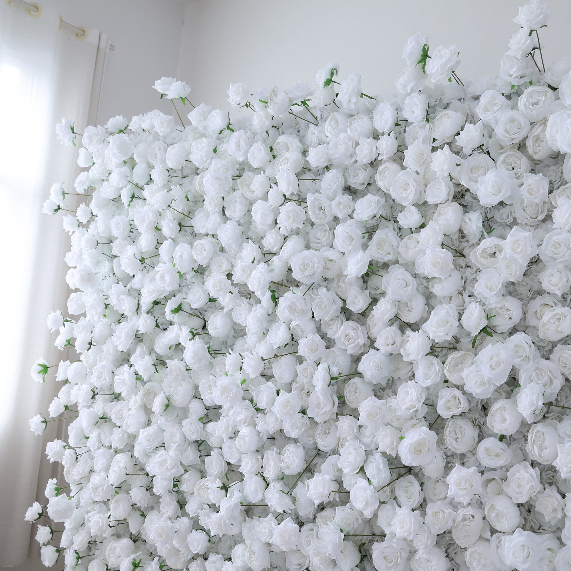 ValarFlower All - White Rose Floral Extravaganza Wall: A Pure, Elegant Masterpiece for Timeless Occasions VF-547