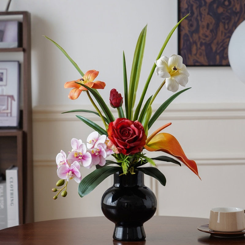 Elegantes Blumenstrauß-Arrangement mit Herbstmotiv | Luxuriöse Kunstblumen für Hochzeiten und Inneneinrichtung VB-113 (ohne Vase)