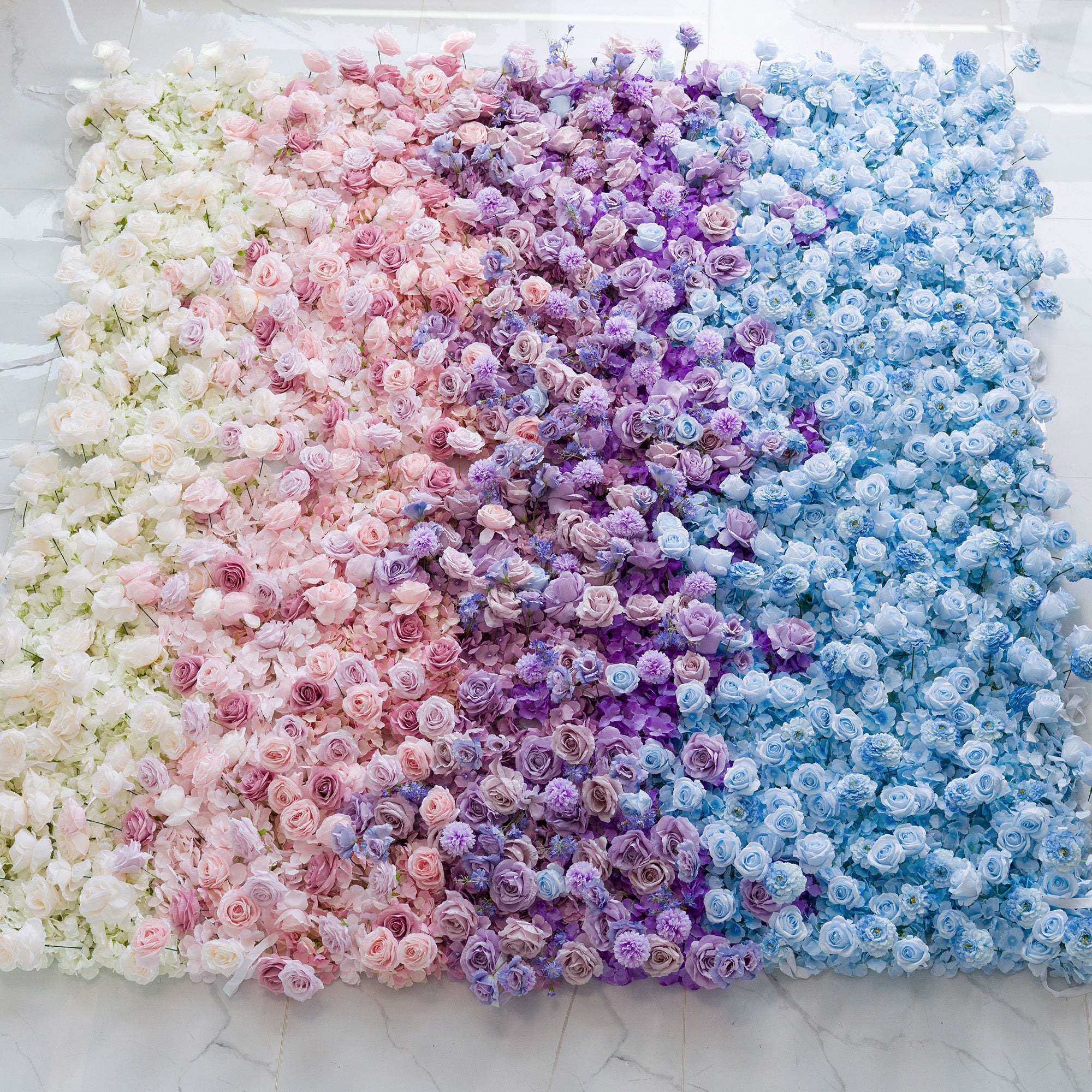 ValarFlower 5D Gradient Ombre Blue - Purple - Pink Artificial Flower Backdrop VF-828-1