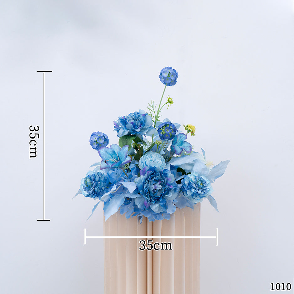 Pfirsich-weißes Kunstblumenarrangement – ​​Romantisches Event-Tisch- und Schild-Styling-Set FA-263