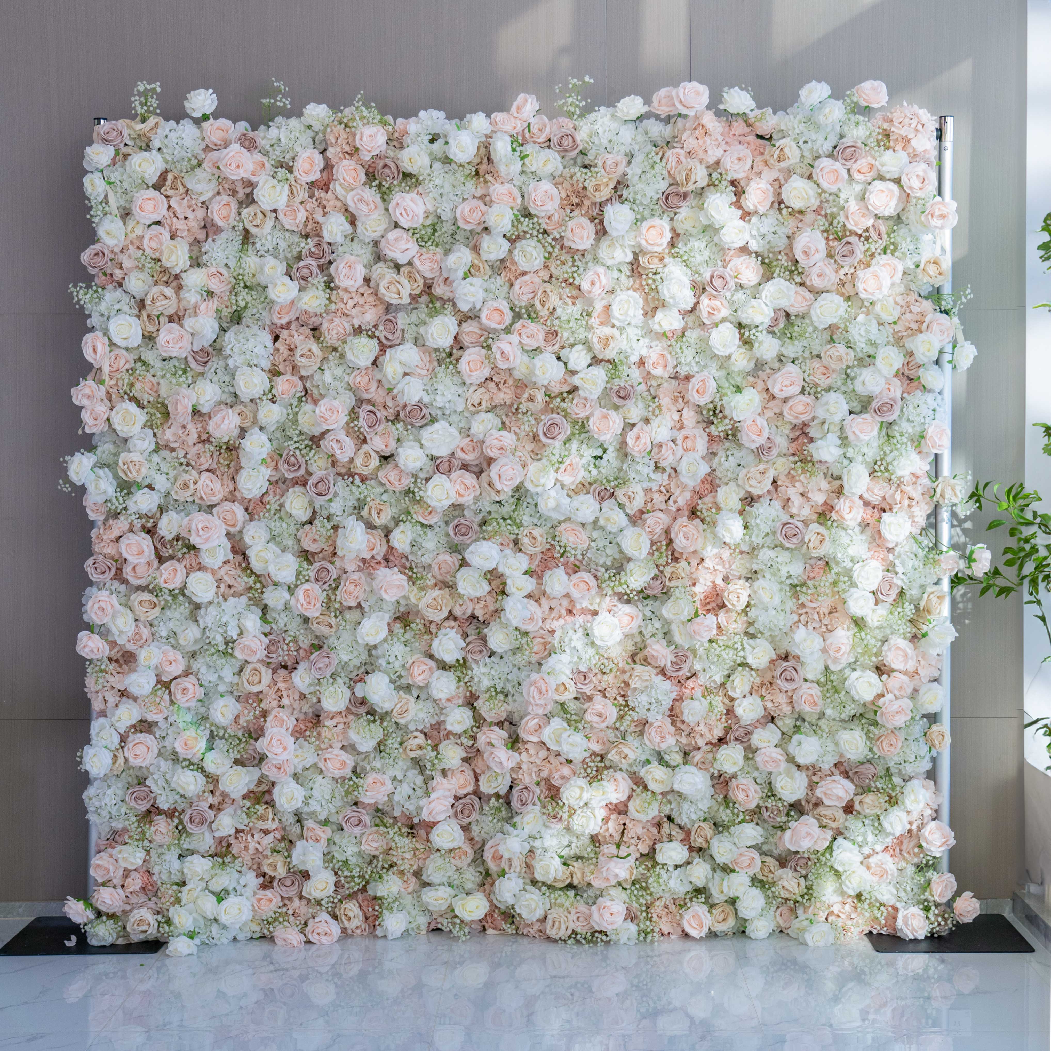 5D Roll up Artificial Flower Wall Wedding Backdrop Party Decoration 3741