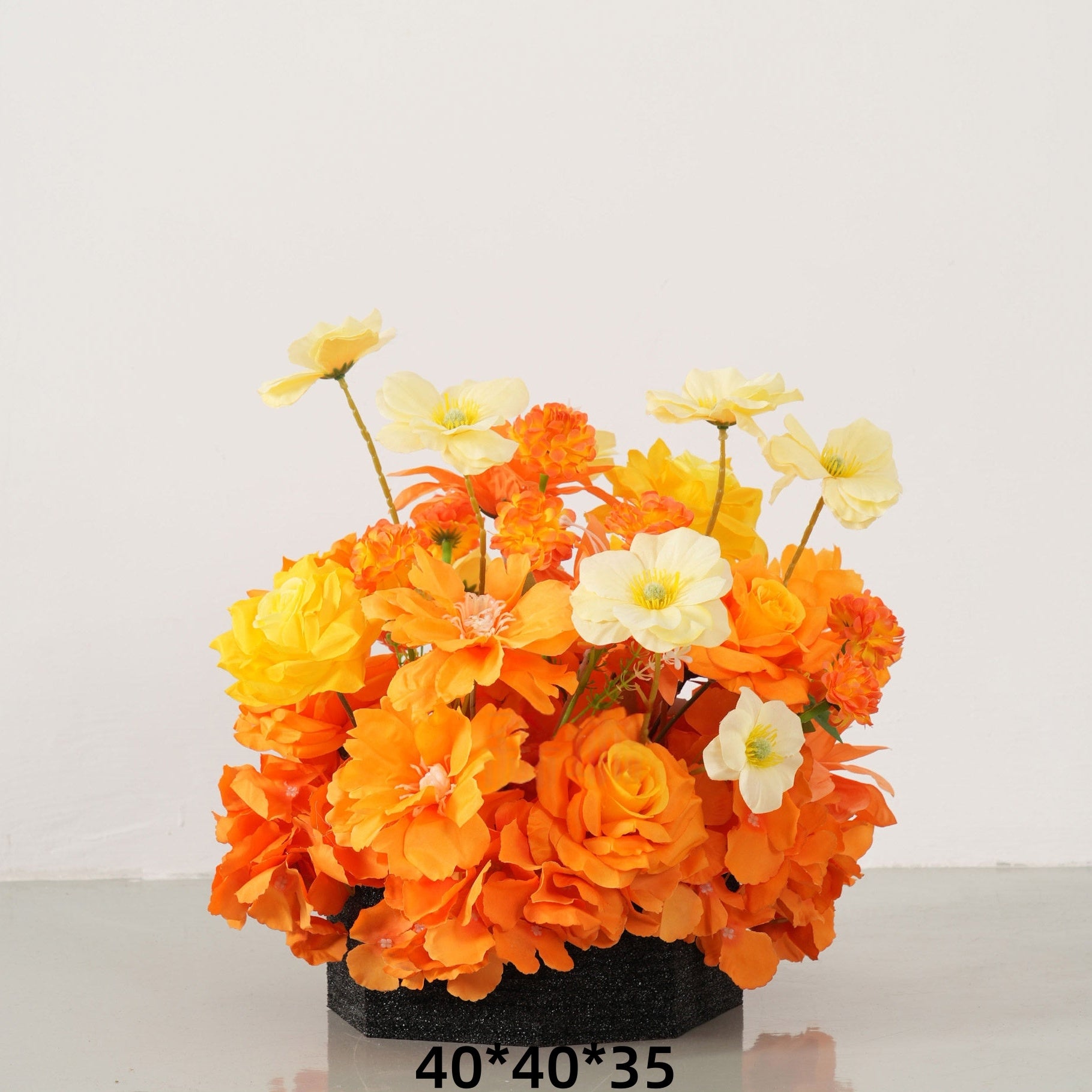 Configuración de flores artificiales inspiradas en la primavera – Conjunto de flores artificiales azules y amarillas para eventos FA-264