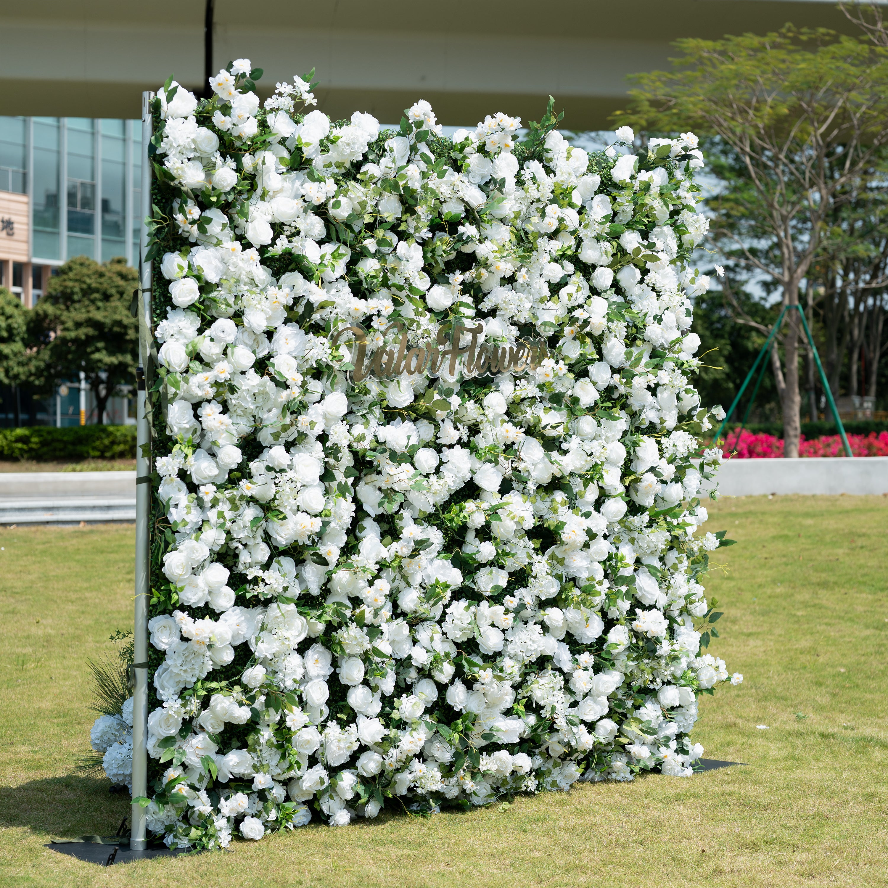 5D Rosa Rose Roll-Up Blume Wand Hintergrund für Hochzeit &amp; Party Feier Dekor VF-501