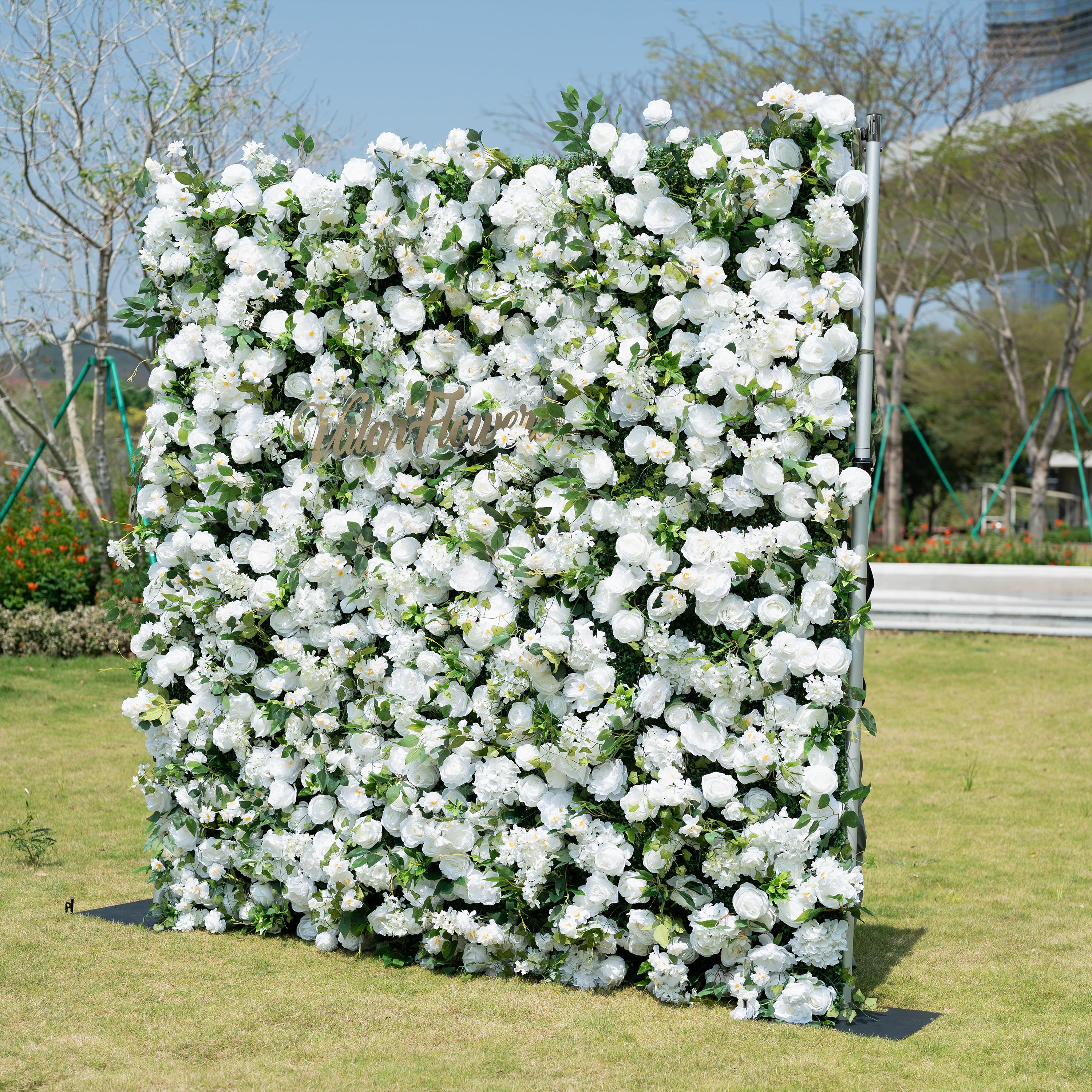 5D Rosa Rose Roll-Up Blume Wand Hintergrund für Hochzeit &amp; Party Feier Dekor VF-501