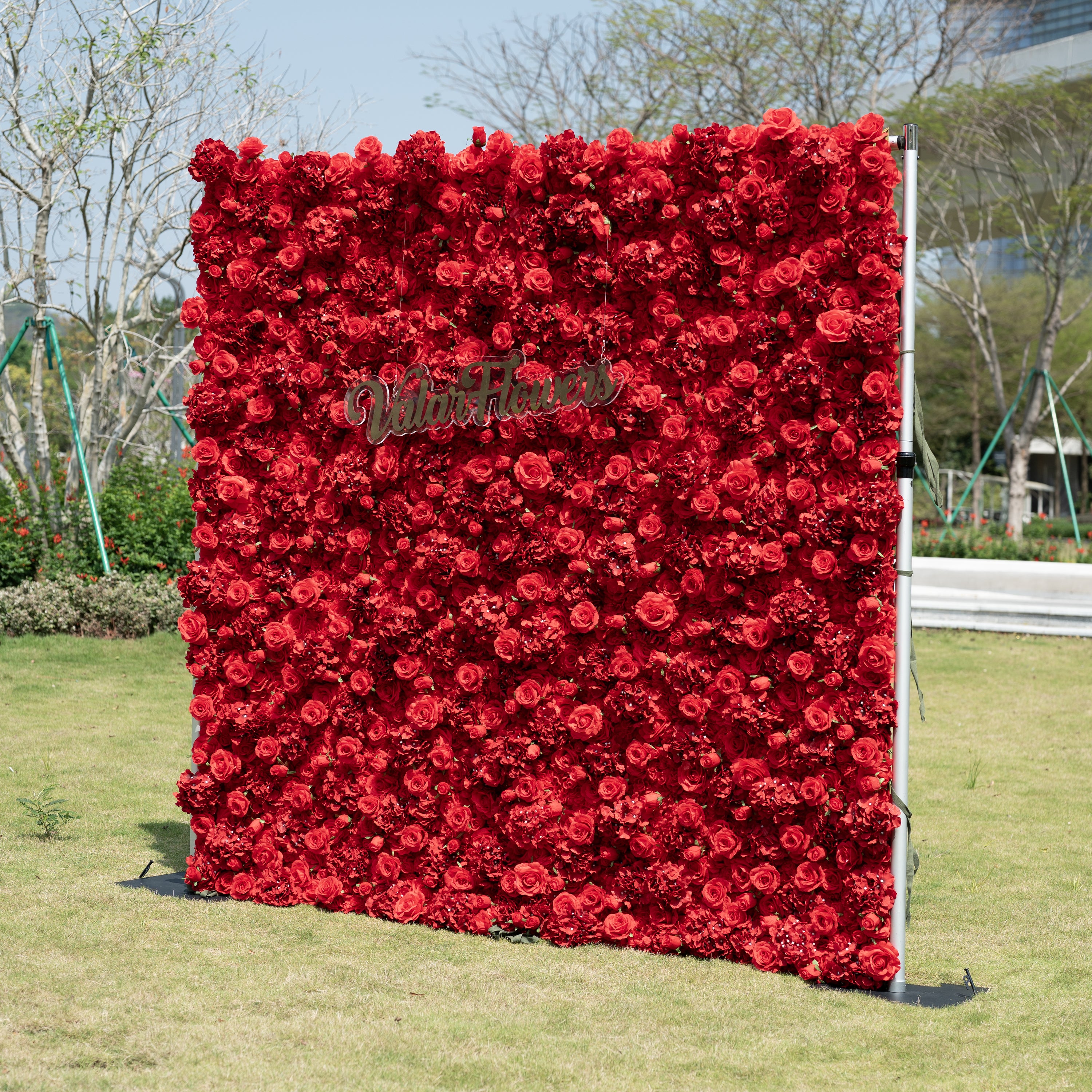 5D weiße Rose Roll-Up Blume Wand Hintergrund für Hochzeit &amp; Party Feier Dekor VF-435 