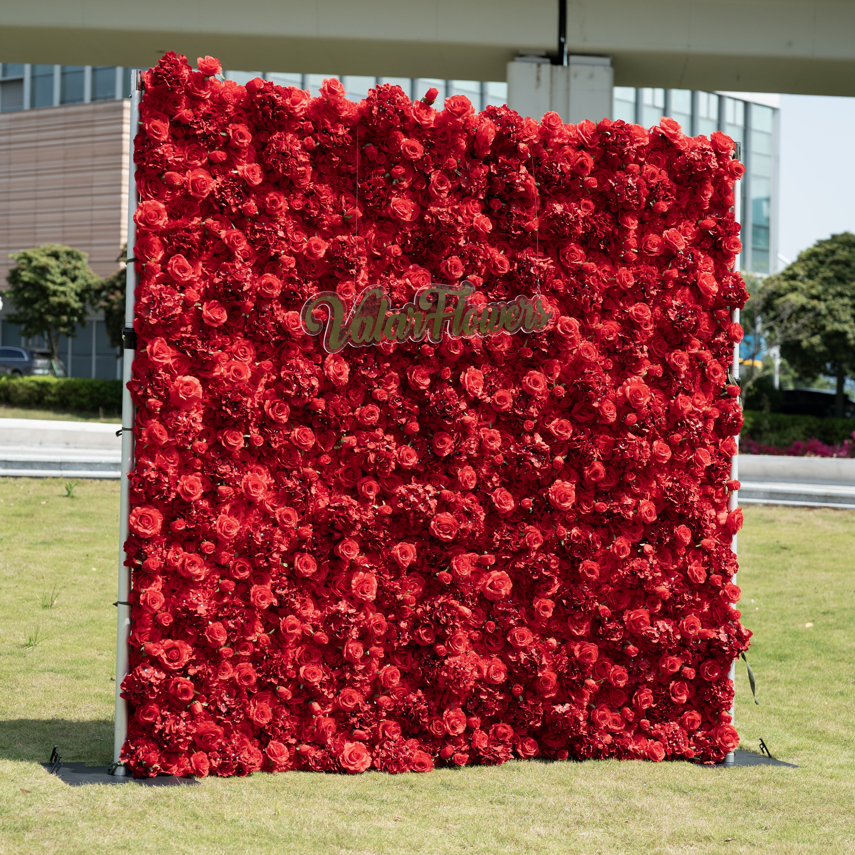 5D weiße Rose Roll-Up Blume Wand Hintergrund für Hochzeit &amp; Party Feier Dekor VF-435 