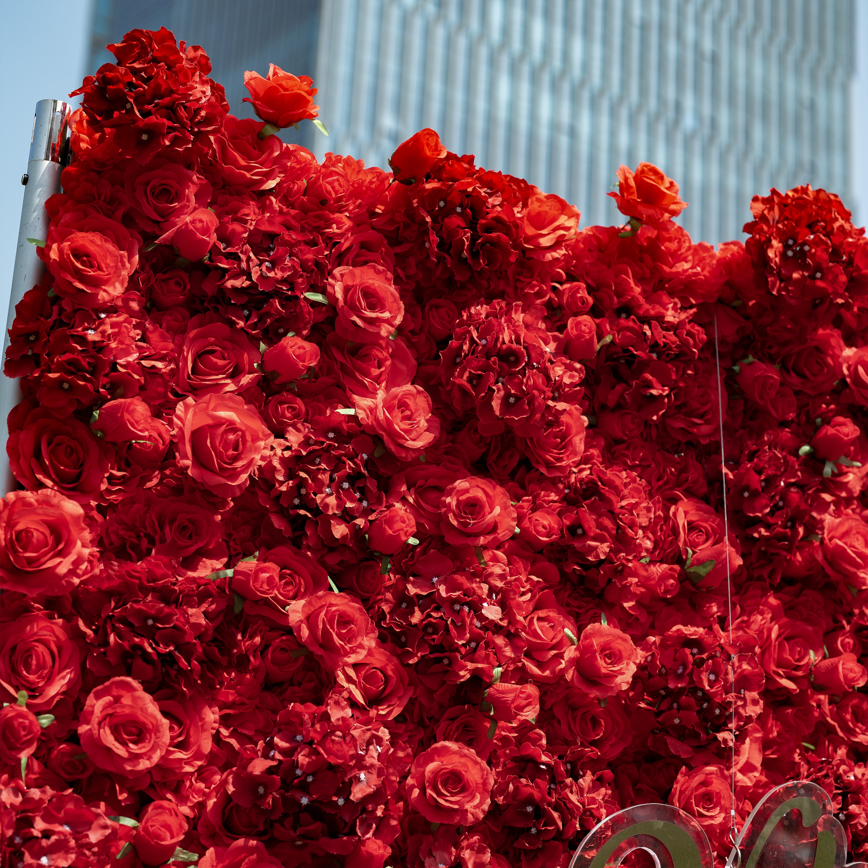 5D weiße Rose Roll-Up Blume Wand Hintergrund für Hochzeit &amp; Party Feier Dekor VF-435 