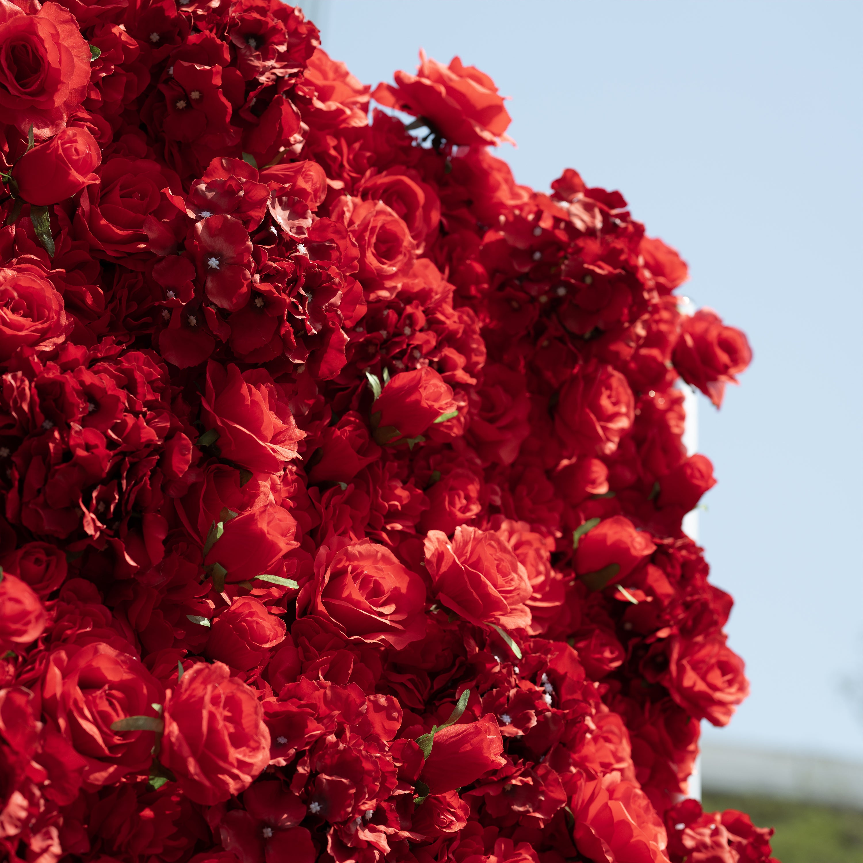 5D weiße Rose Roll-Up Blume Wand Hintergrund für Hochzeit &amp; Party Feier Dekor VF-435 