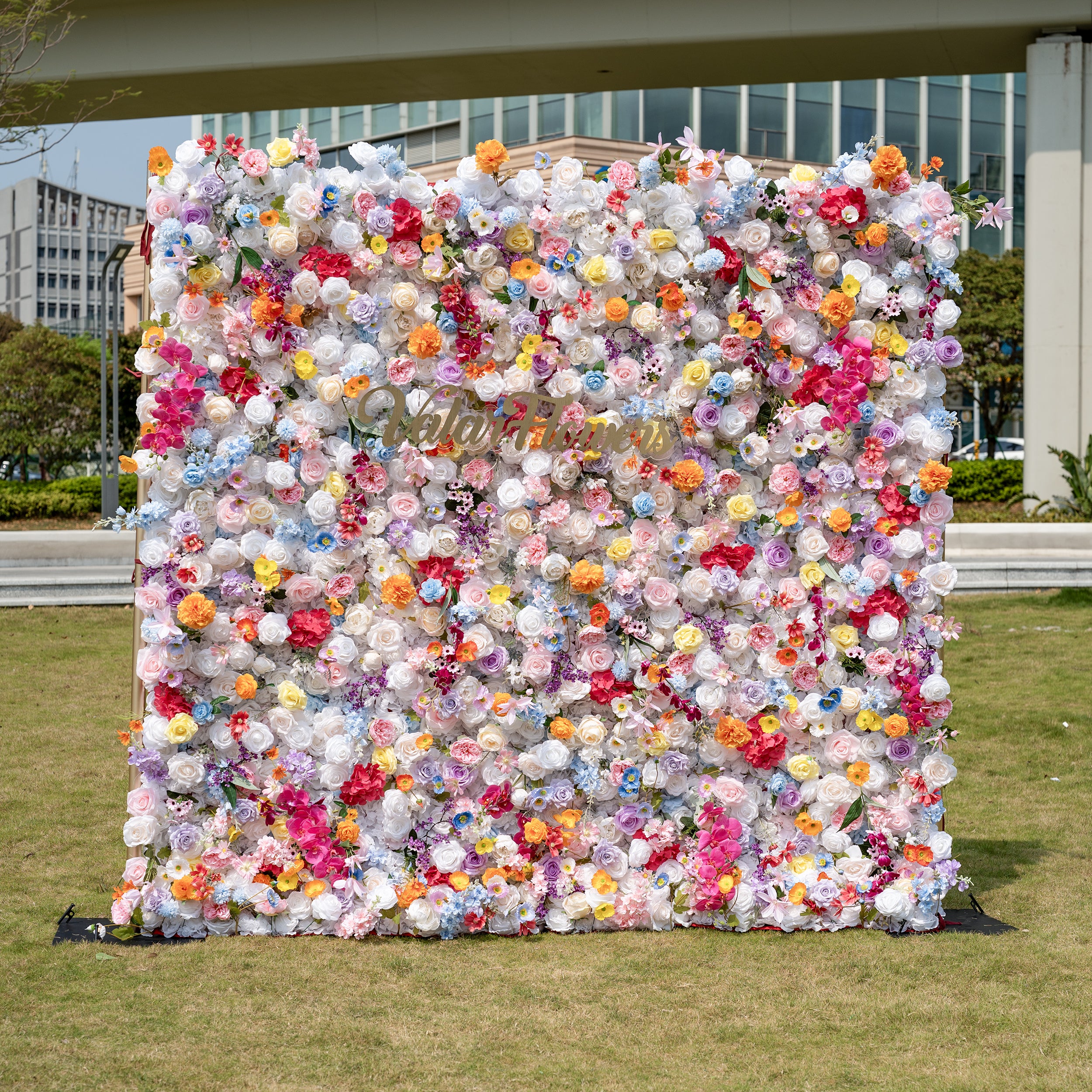 Valar Flower Vibrant and Lush Multicolored Artificial Flower Wall for Every Celebration VF-811-2