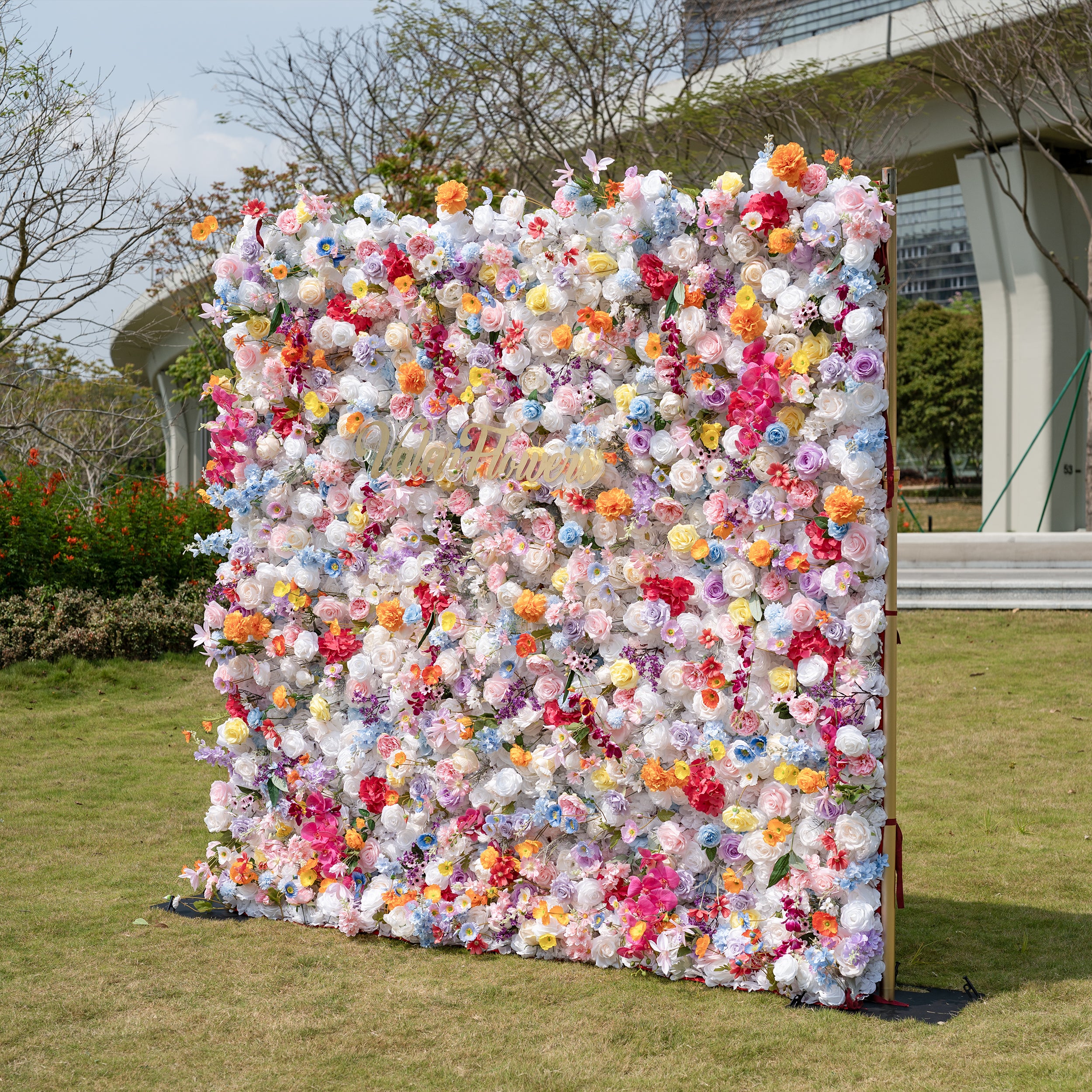 Valar Flower Vibrant and Lush Multicolored Artificial Flower Wall for Every Celebration VF-811-2