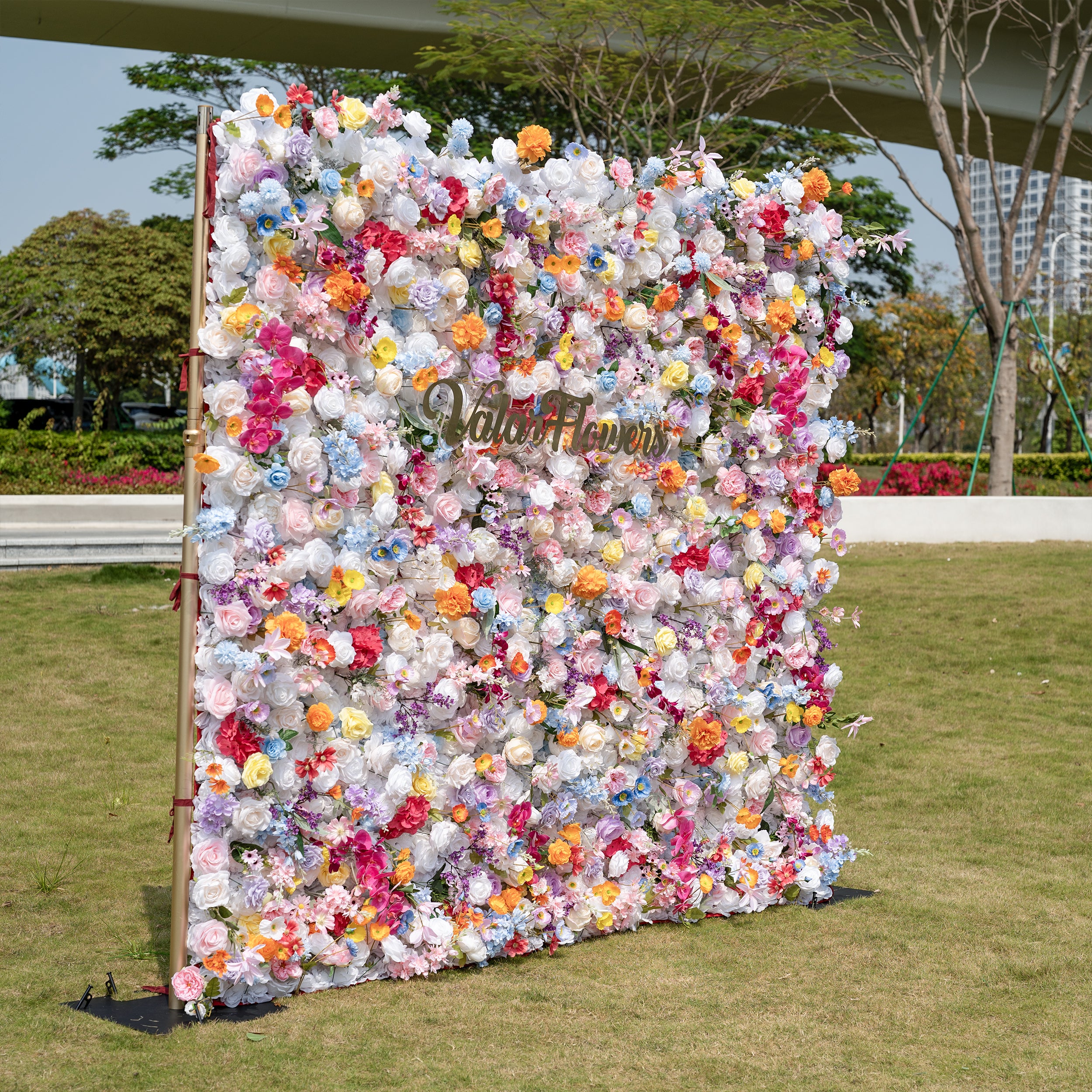 Valar Flower Vibrant and Lush Multicolored Artificial Flower Wall for Every Celebration VF-811-2