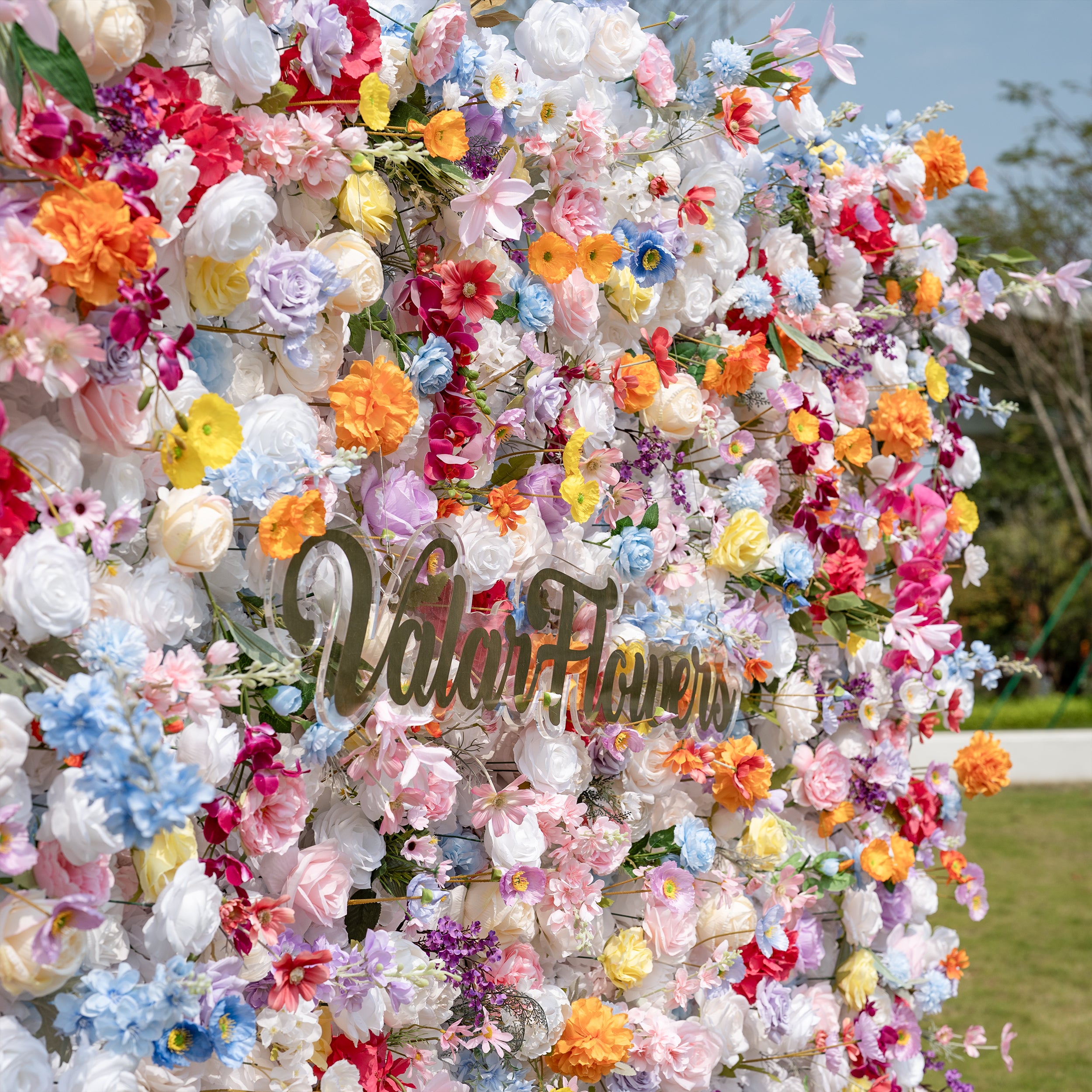Valar Flower Vibrant and Lush Multicolored Artificial Flower Wall for Every Celebration VF-811-2