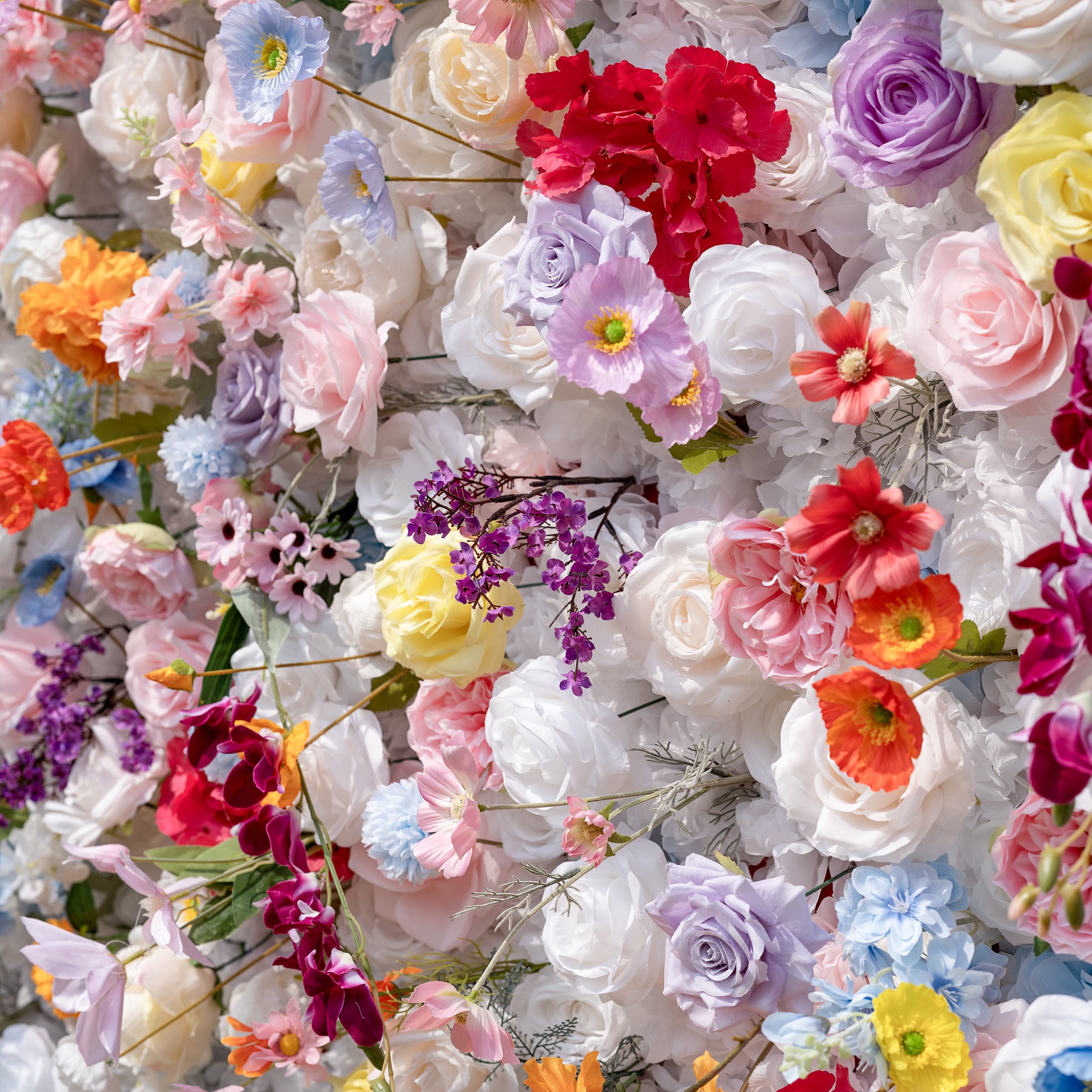 Valar Flower Vibrant and Lush Multicolored Artificial Flower Wall for Every Celebration VF-811-2