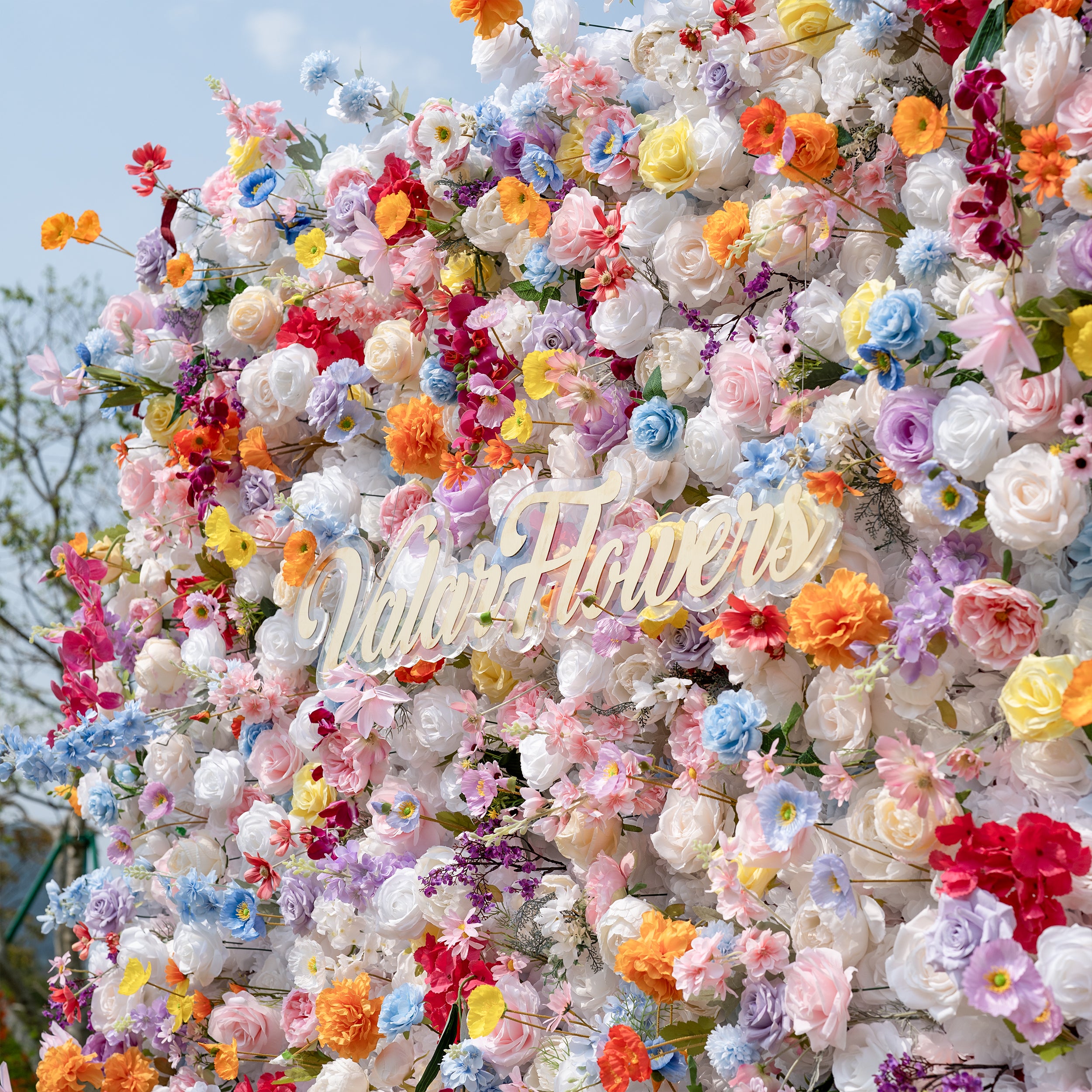 Valar Flower Vibrant and Lush Multicolored Artificial Flower Wall for Every Celebration VF-811-2