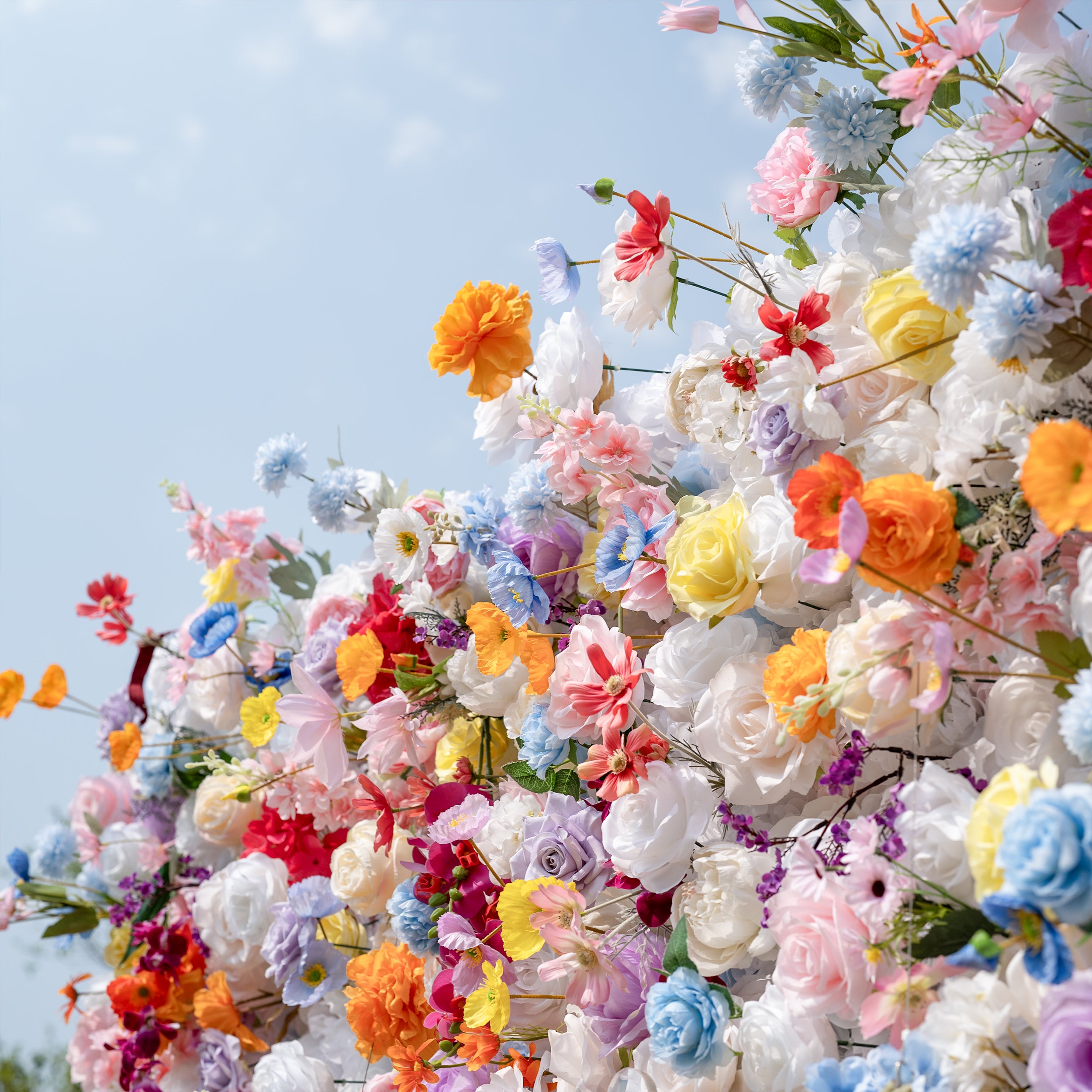 Valar Flower Vibrant and Lush Multicolored Artificial Flower Wall for Every Celebration VF-811-2