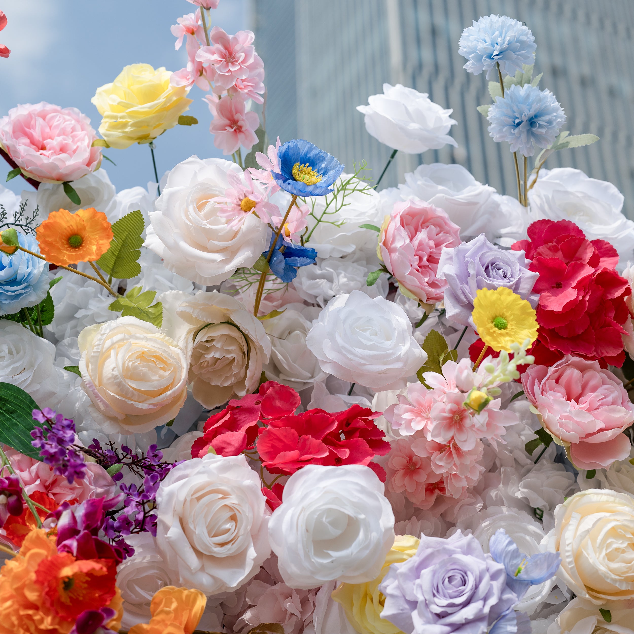 Valar Flower Vibrant and Lush Multicolored Artificial Flower Wall for Every Celebration VF-811-2