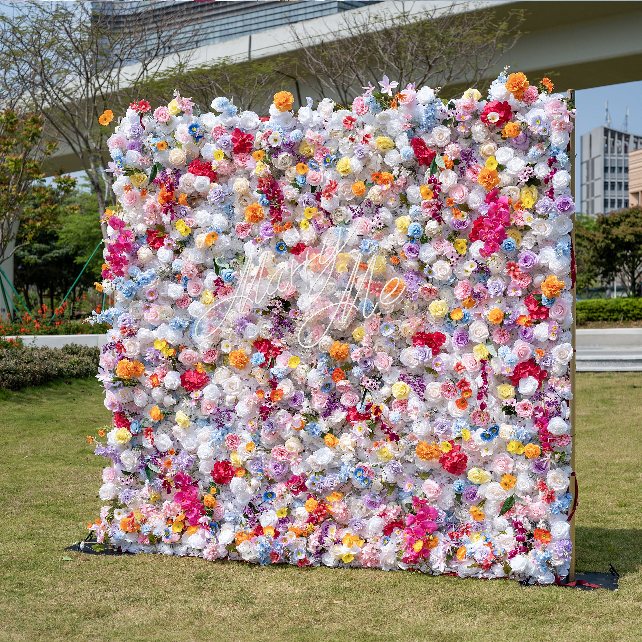 Valar Flower Vibrant and Lush Multicolored Artificial Flower Wall for Every Celebration VF-811-2
