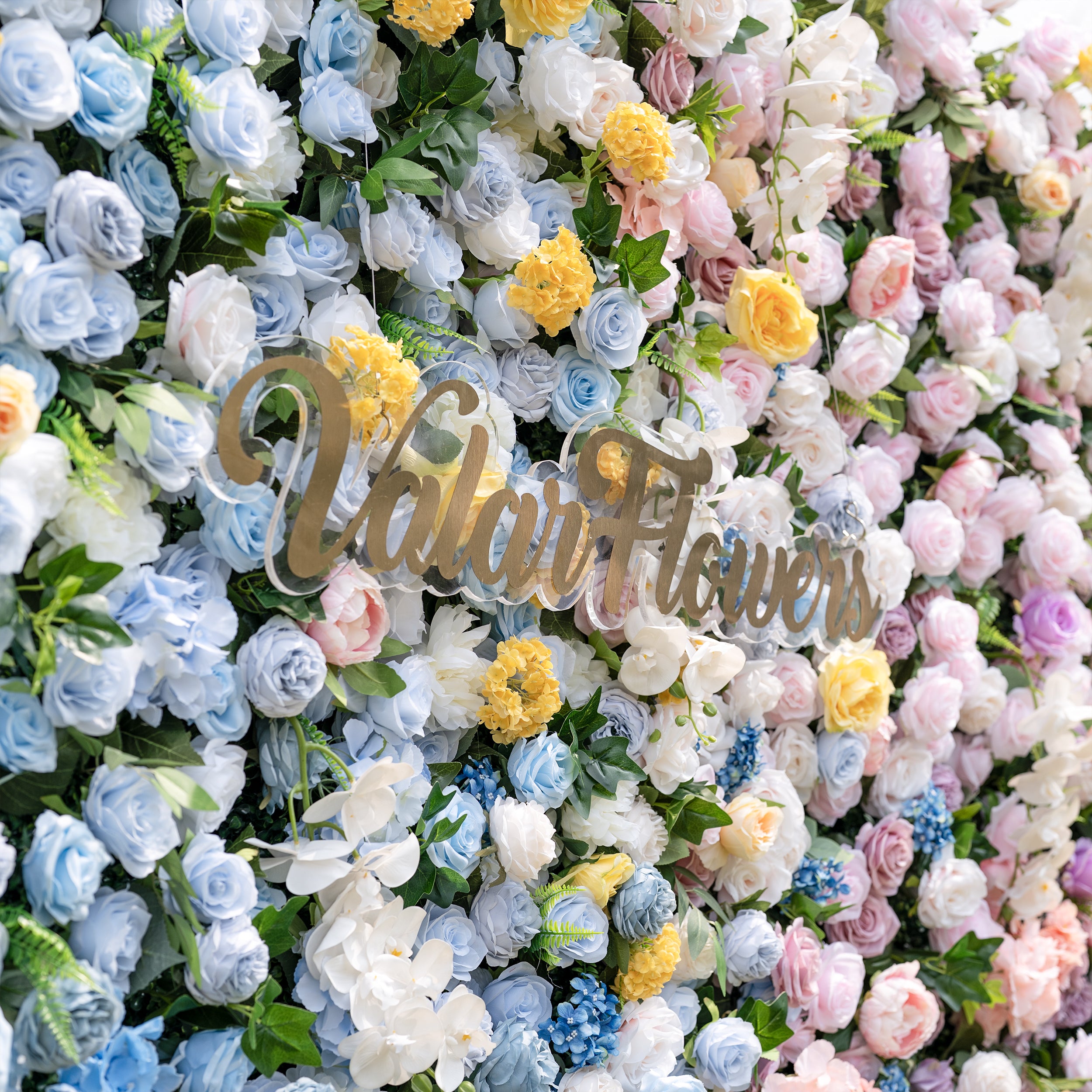 Valar Flower Dual Color Flower Wall Backdrop – Blue & Pink Wedding Photo Decor VF-830