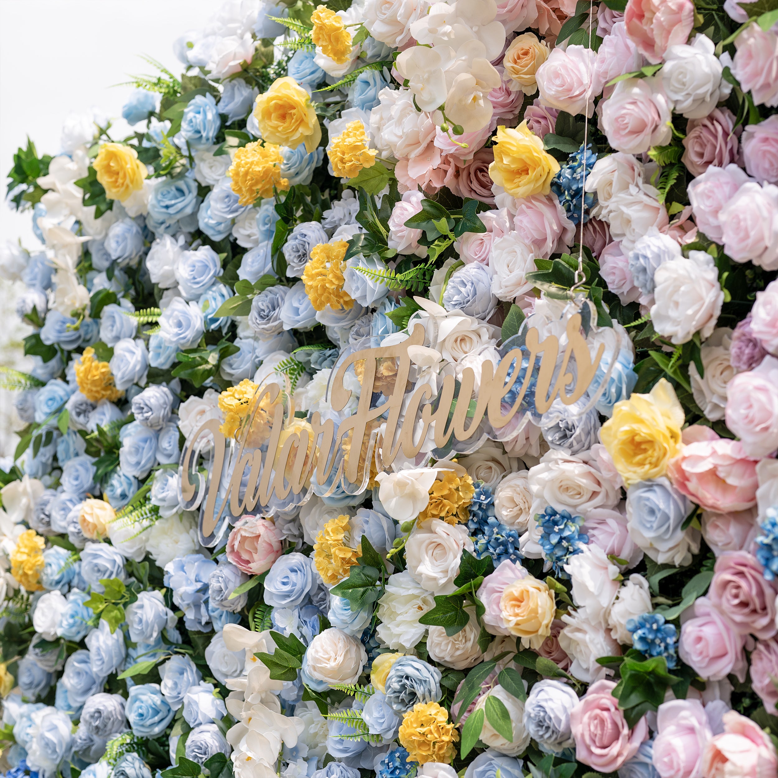 Valar Flower Dual Color Flower Wall Backdrop – Blue & Pink Wedding Photo Decor VF-830