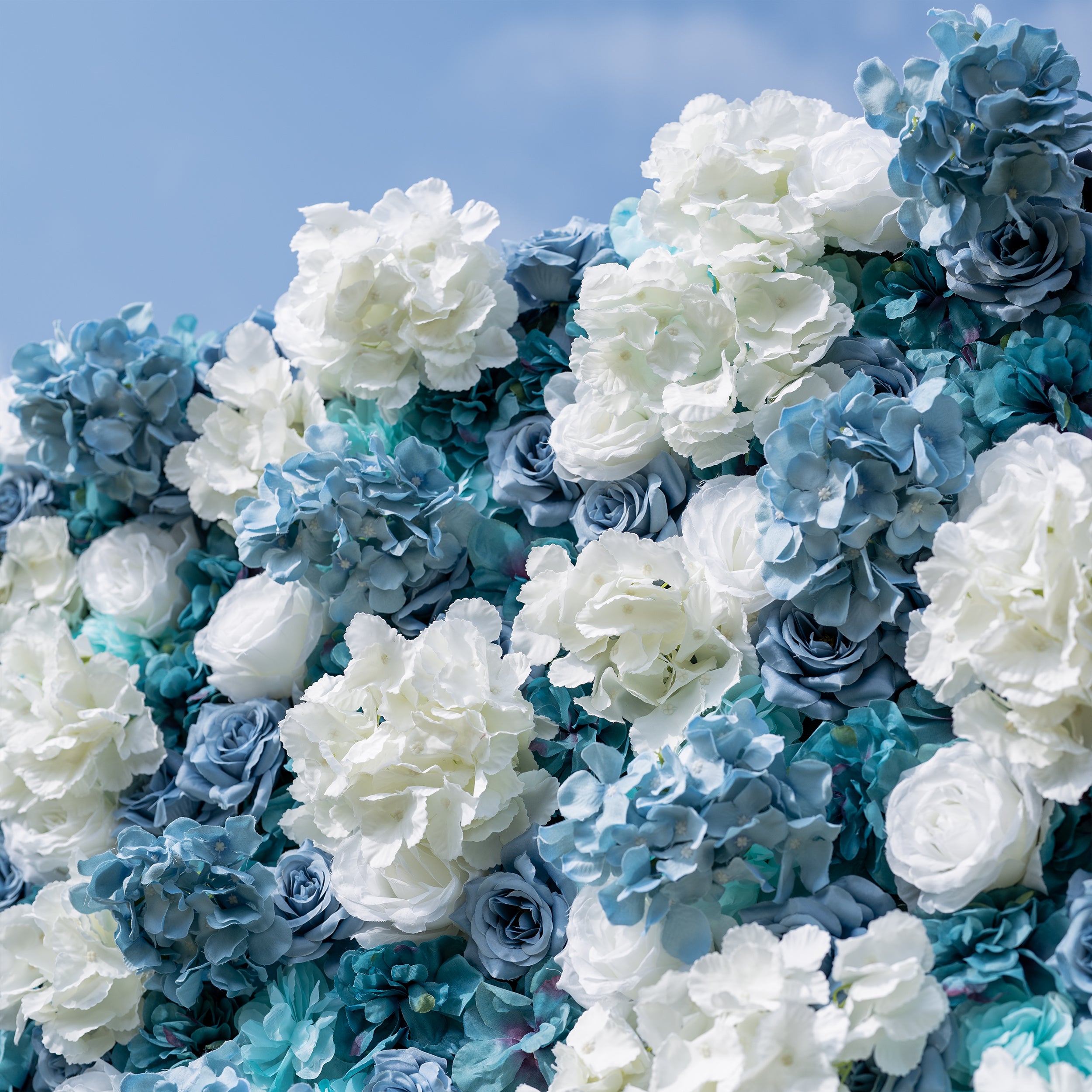 ValarFlower Blue and White Rose Floral Backdrop: A Serene Elegance for Weddings and Special Occasions And Proposals and Outdoor Events and Photography VF-825