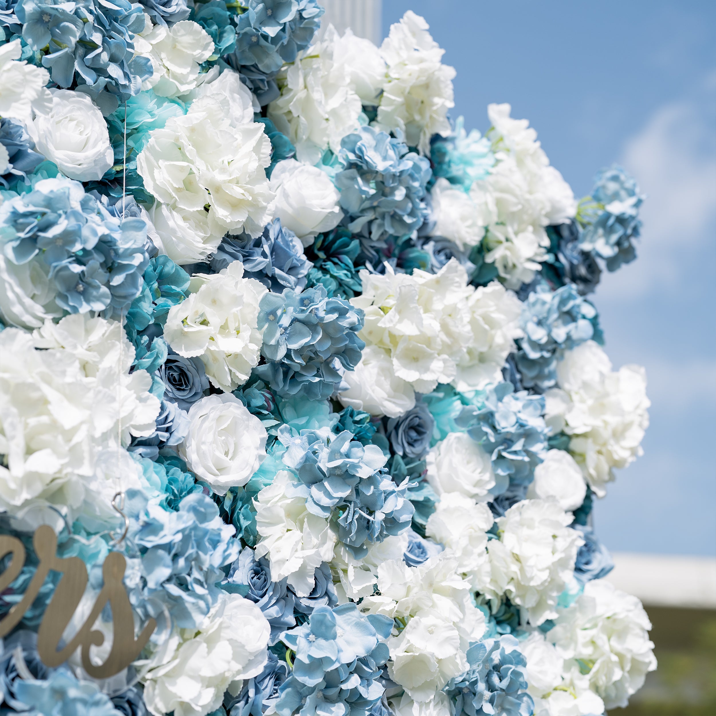 ValarFlower Blue and White Rose Floral Backdrop: A Serene Elegance for Weddings and Special Occasions And Proposals and Outdoor Events and Photography VF-825