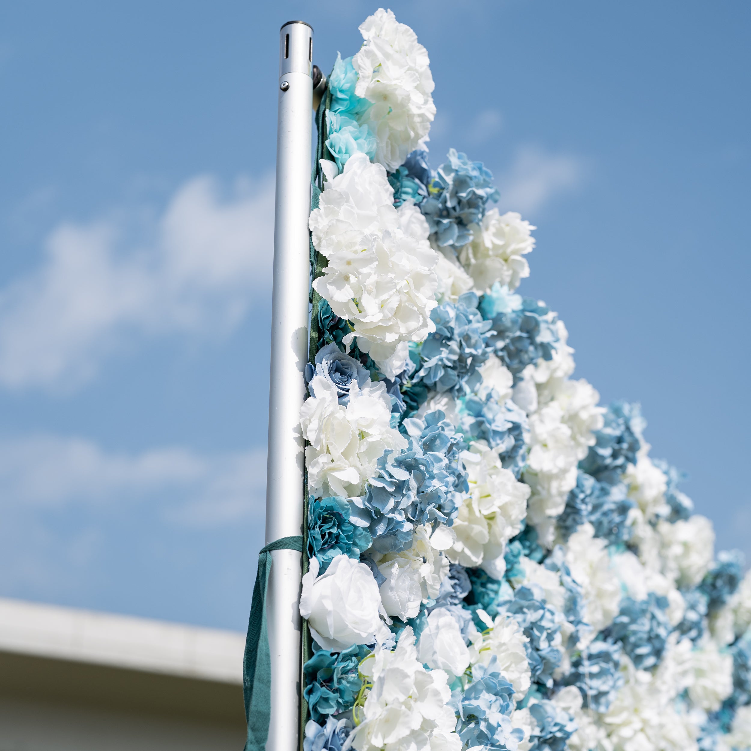 ValarFlower Blue and White Rose Floral Backdrop: A Serene Elegance for Weddings and Special Occasions And Proposals and Outdoor Events and Photography VF-825
