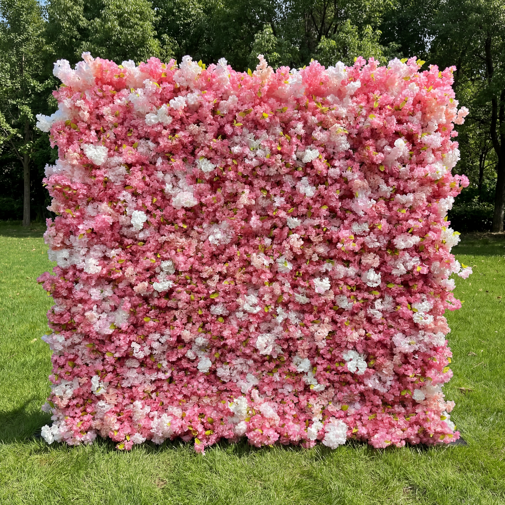 ValarFlower Pink Sakura Floral Wall Backdrop – Artificial Cherry Blossom Wedding Background for Party, Events & Photo Booth VF-836