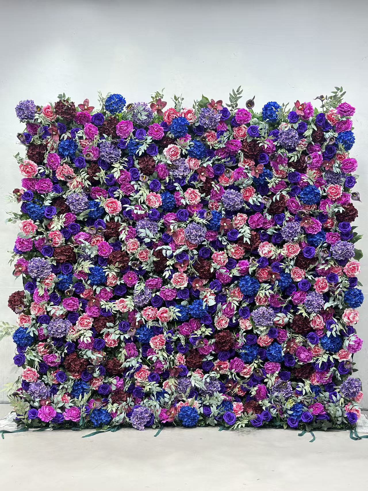ValarFlower Purple & Blue Floral Wall Backdrop – Artificial Flower Wedding Background for Party, Events & Photo Booth VF-837