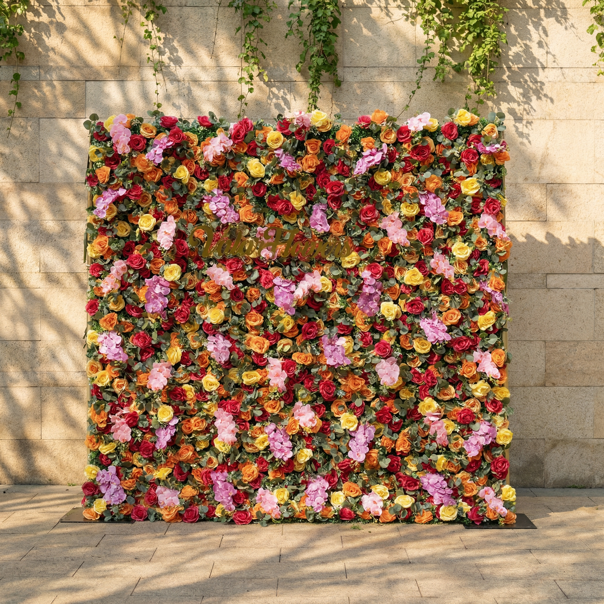Valar Flower Roll Up Fabric Artificial Flower Wall Wedding Backdrop, Floral Party Decor, Event Photography-VF-308