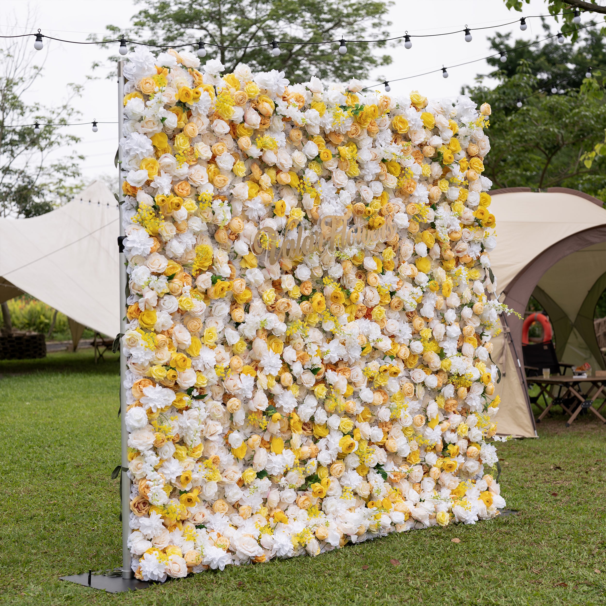 Valar Flower Roll Up Stoff, künstliches, leuchtend grünes Gras, Wand, Hochzeitskulisse, florale Partydekoration, Eventfotografie-VF-426 