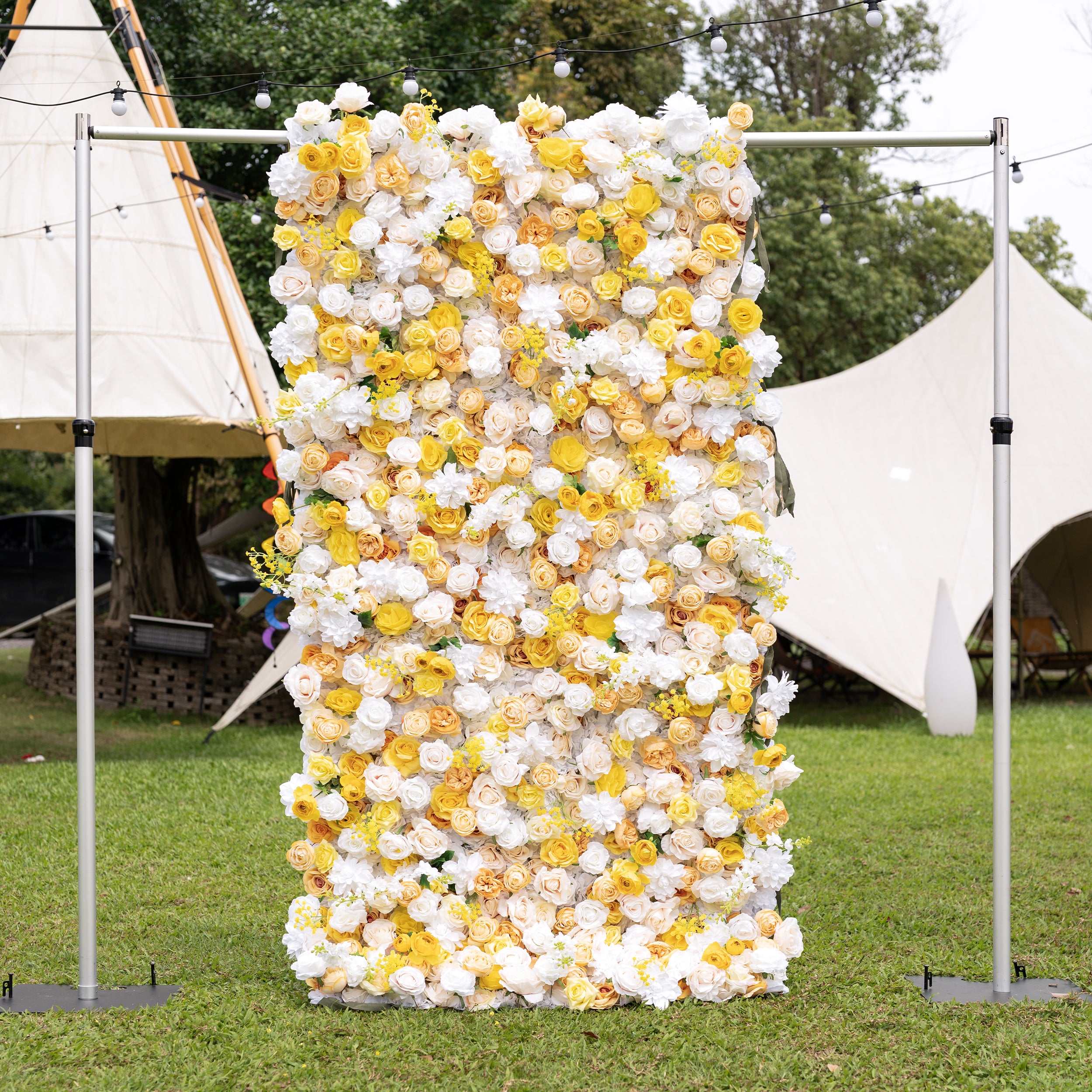 Valar Flower Roll Up Stoff, künstliches, leuchtend grünes Gras, Wand, Hochzeitskulisse, florale Partydekoration, Eventfotografie-VF-426 