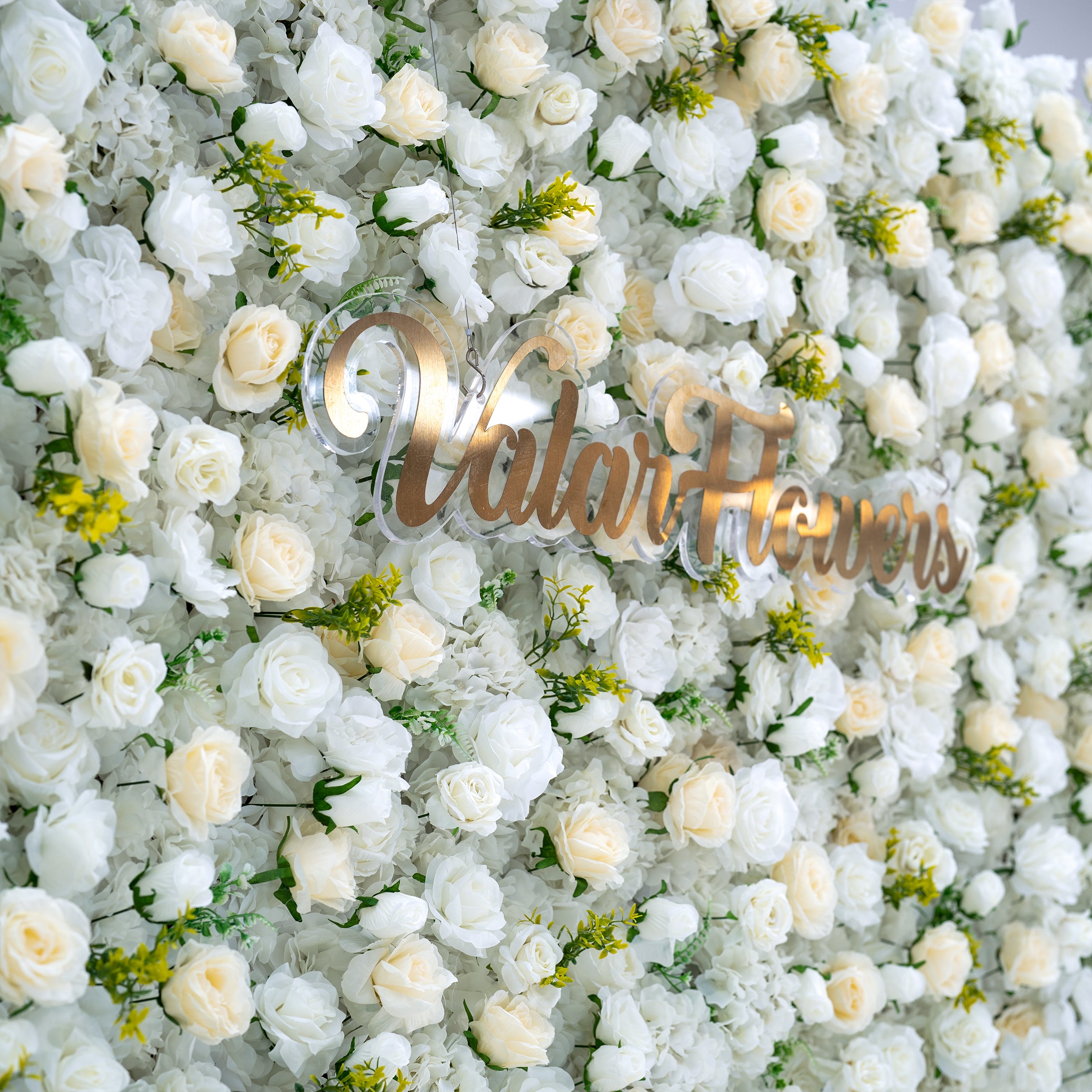 ValarFlower White Floral Extravaganza Wall: A Pure, Elegant Masterpiece for Timeless Celebrations VF-540