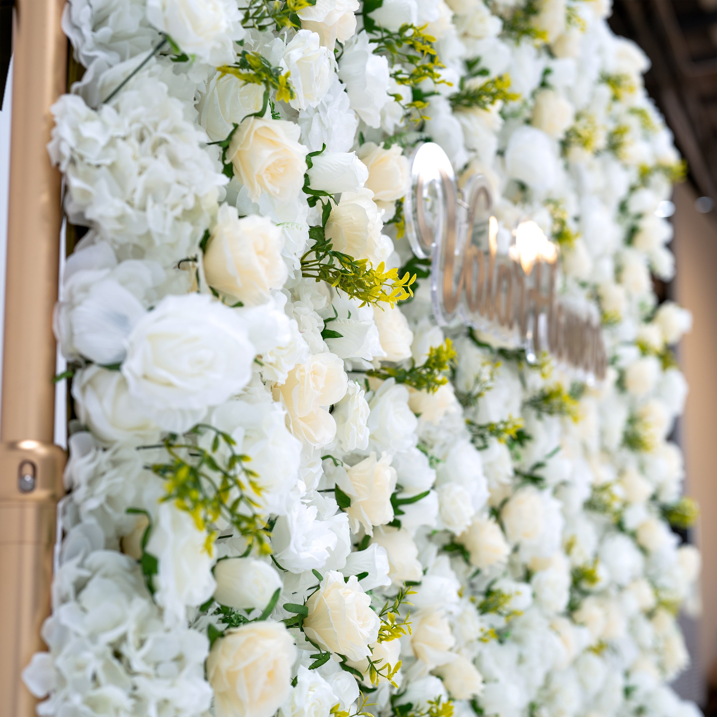 ValarFlower White Floral Extravaganza Wall: A Pure, Elegant Masterpiece for Timeless Celebrations VF-540