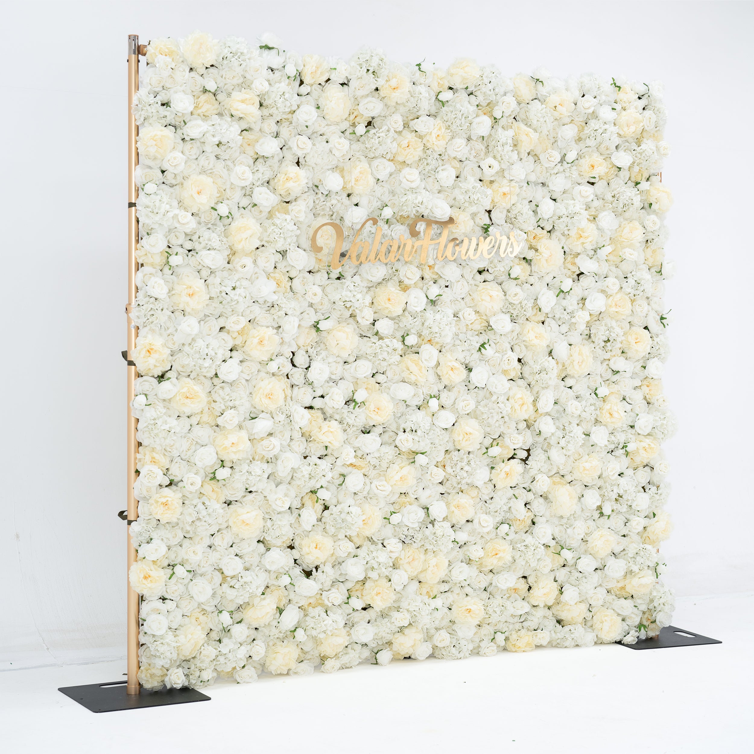 Valar Flower Roll Up Fabric Artificial White Flower Wall Wedding Backdrop, Decoración Floral para Fiesta, Fotografía de Eventos VF-052