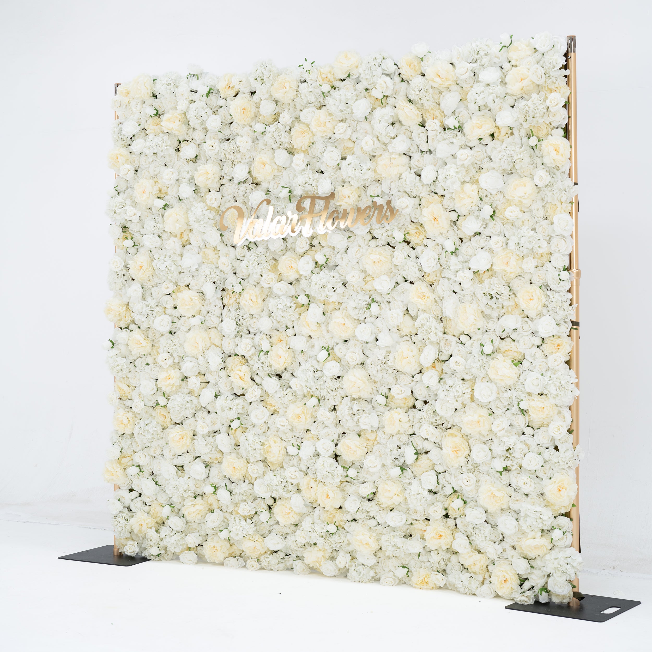Valar Flower Roll Up Fabric Artificial White Flower Wall Wedding Backdrop, Decoración Floral para Fiesta, Fotografía de Eventos VF-052