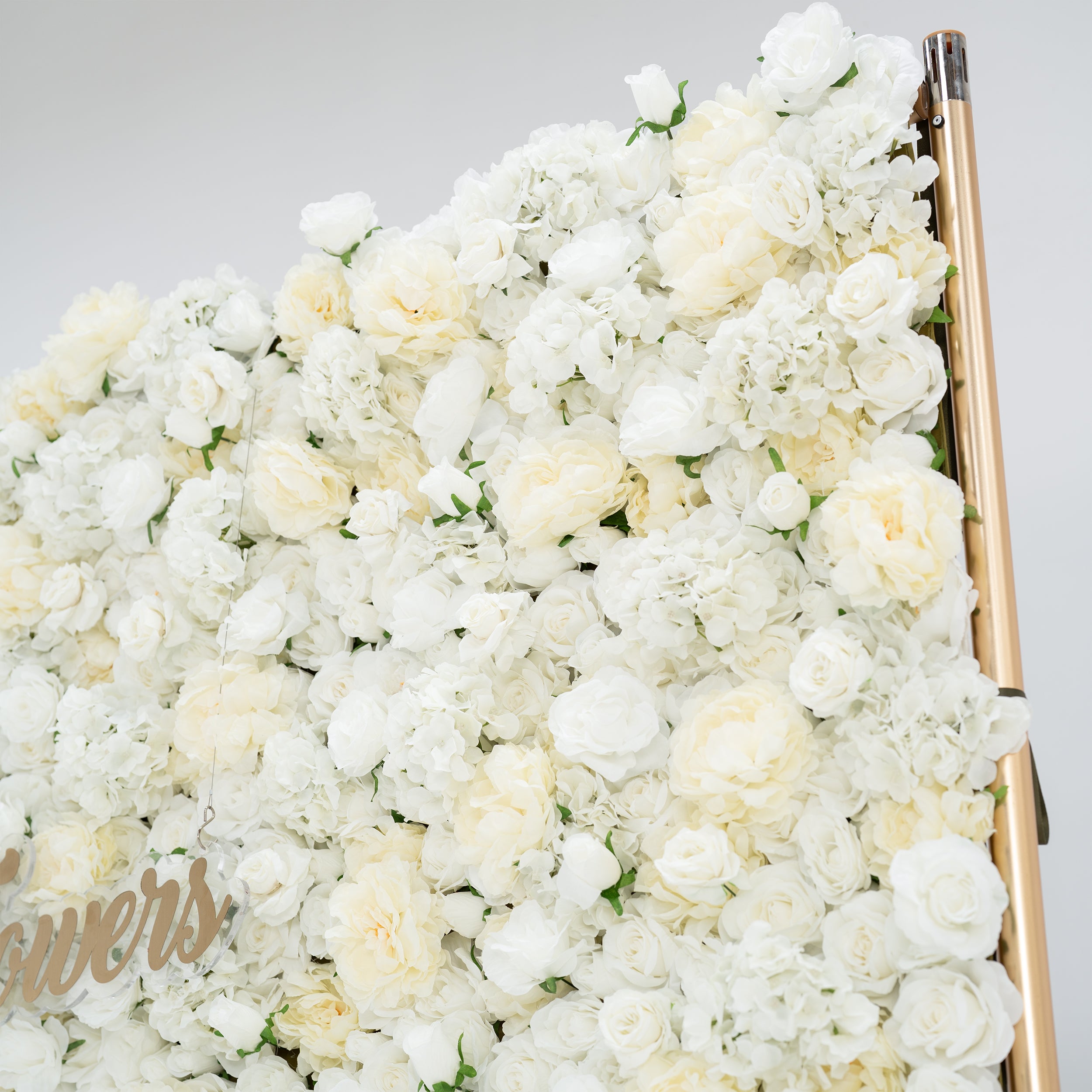 Valar Flower Roll Up Fabric Artificial White Flower Wall Wedding Backdrop, Decoración Floral para Fiesta, Fotografía de Eventos VF-052