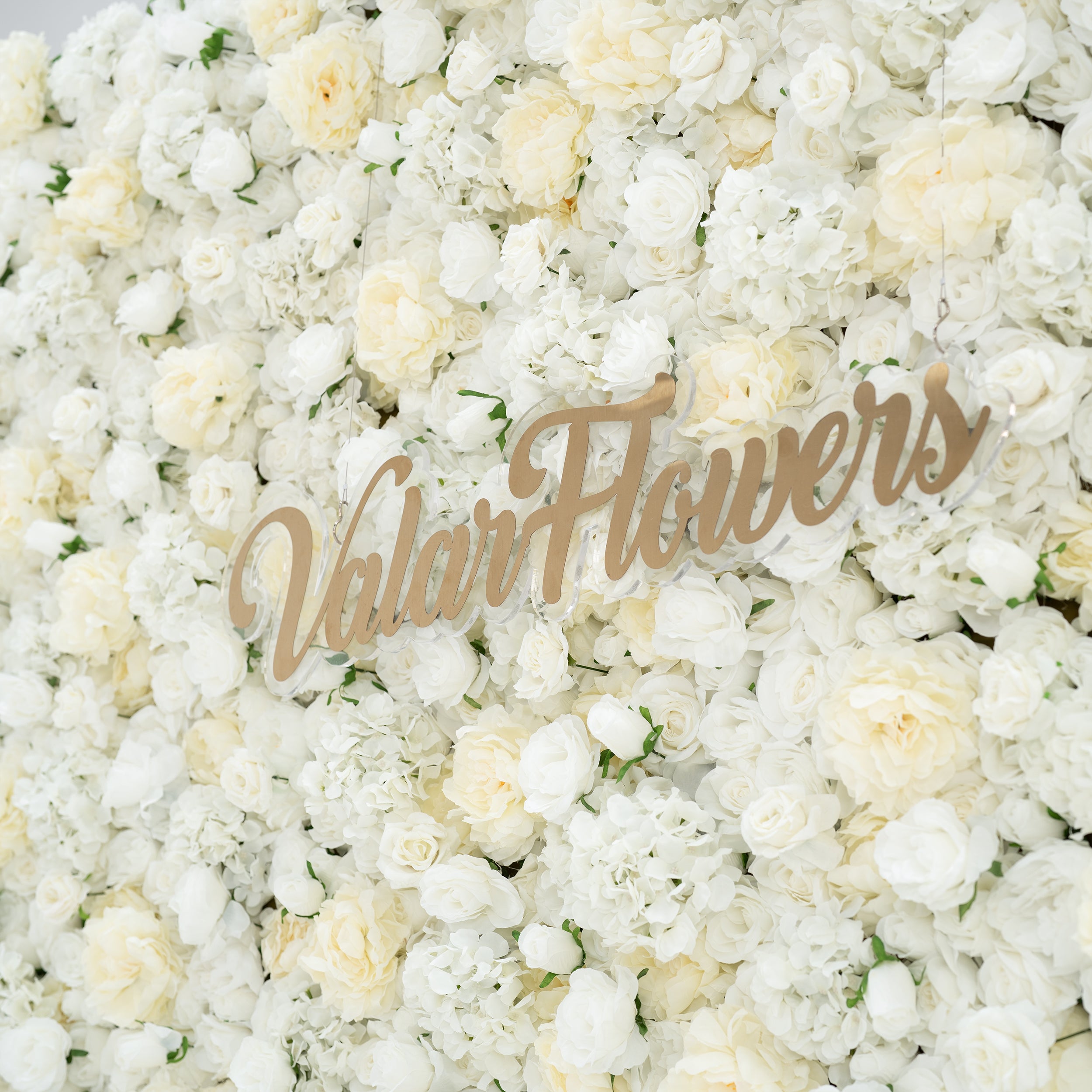 Valar Flower Roll Up Fabric Artificial White Flower Wall Wedding Backdrop, Decoración Floral para Fiesta, Fotografía de Eventos VF-052
