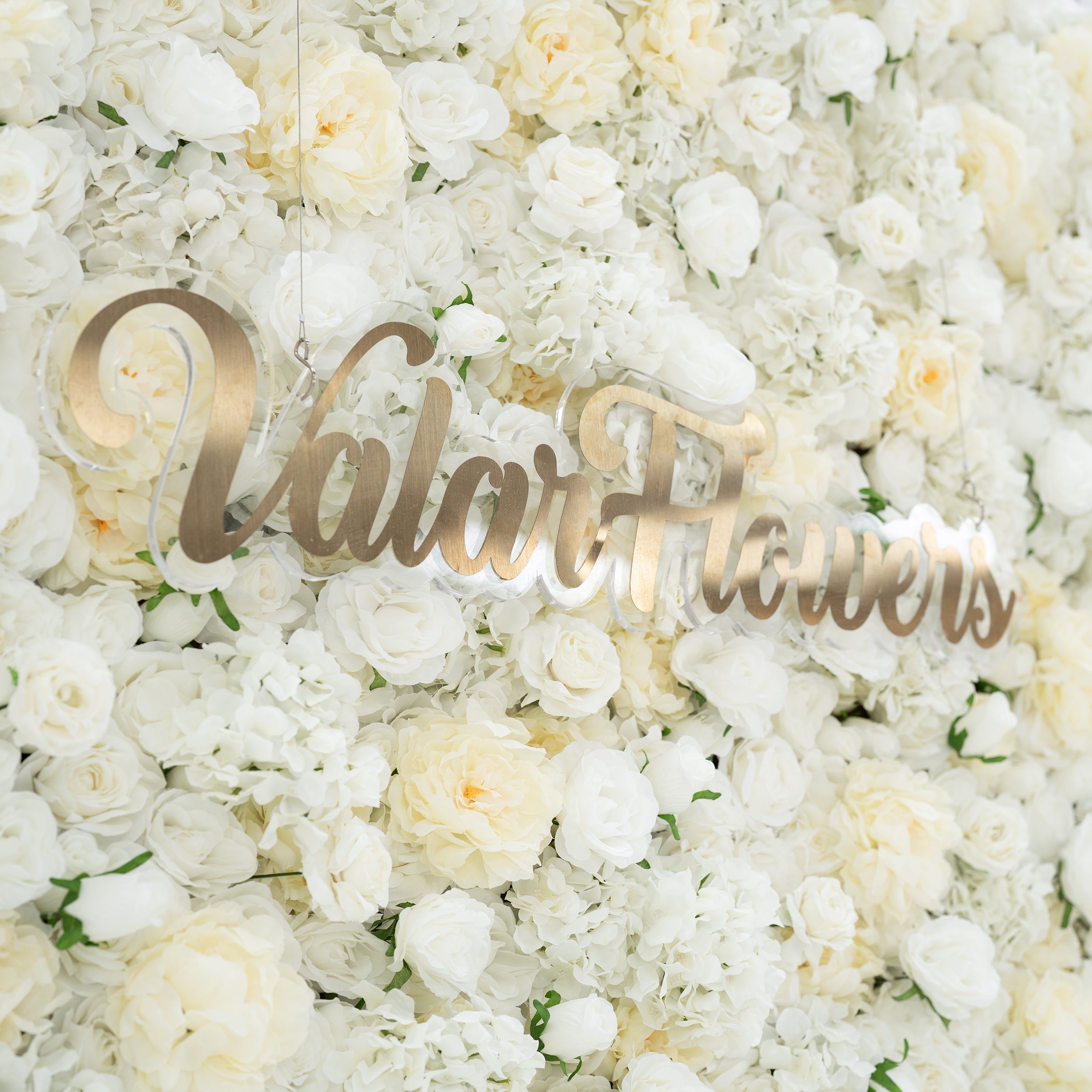 Valar Flower Roll Up Fabric Artificial White Flower Wall Wedding Backdrop, Decoración Floral para Fiesta, Fotografía de Eventos VF-052