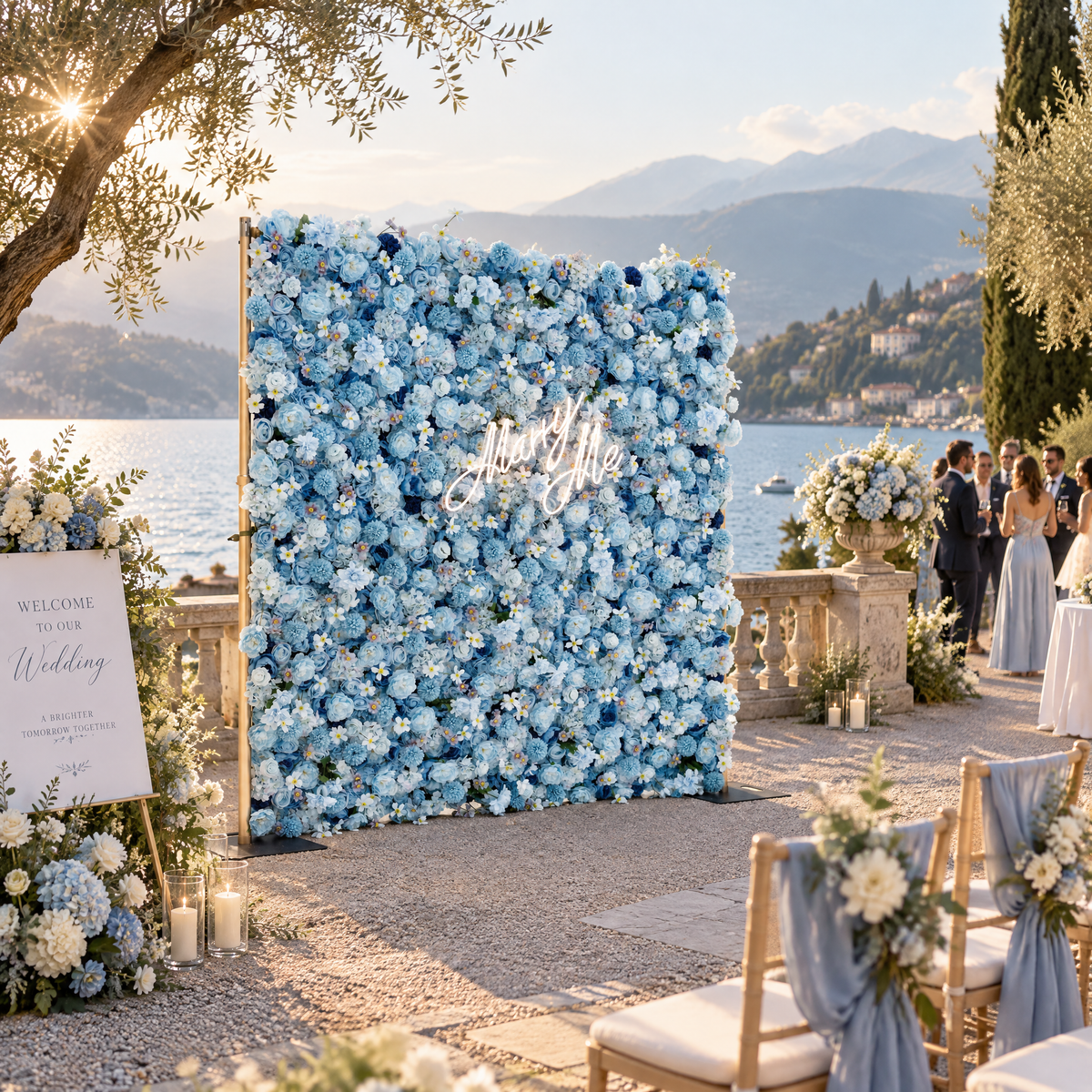 تقدم Valar Flowers: حفل Azure Blooms – مزيج ساحر من أزهار القماش باللون الأزرق السماوي والأبيض اللؤلؤي – عرض زهور مميز لمهرجانات الصيف والاحتفالات ولمسات المنزل العصرية-VF-219-4
