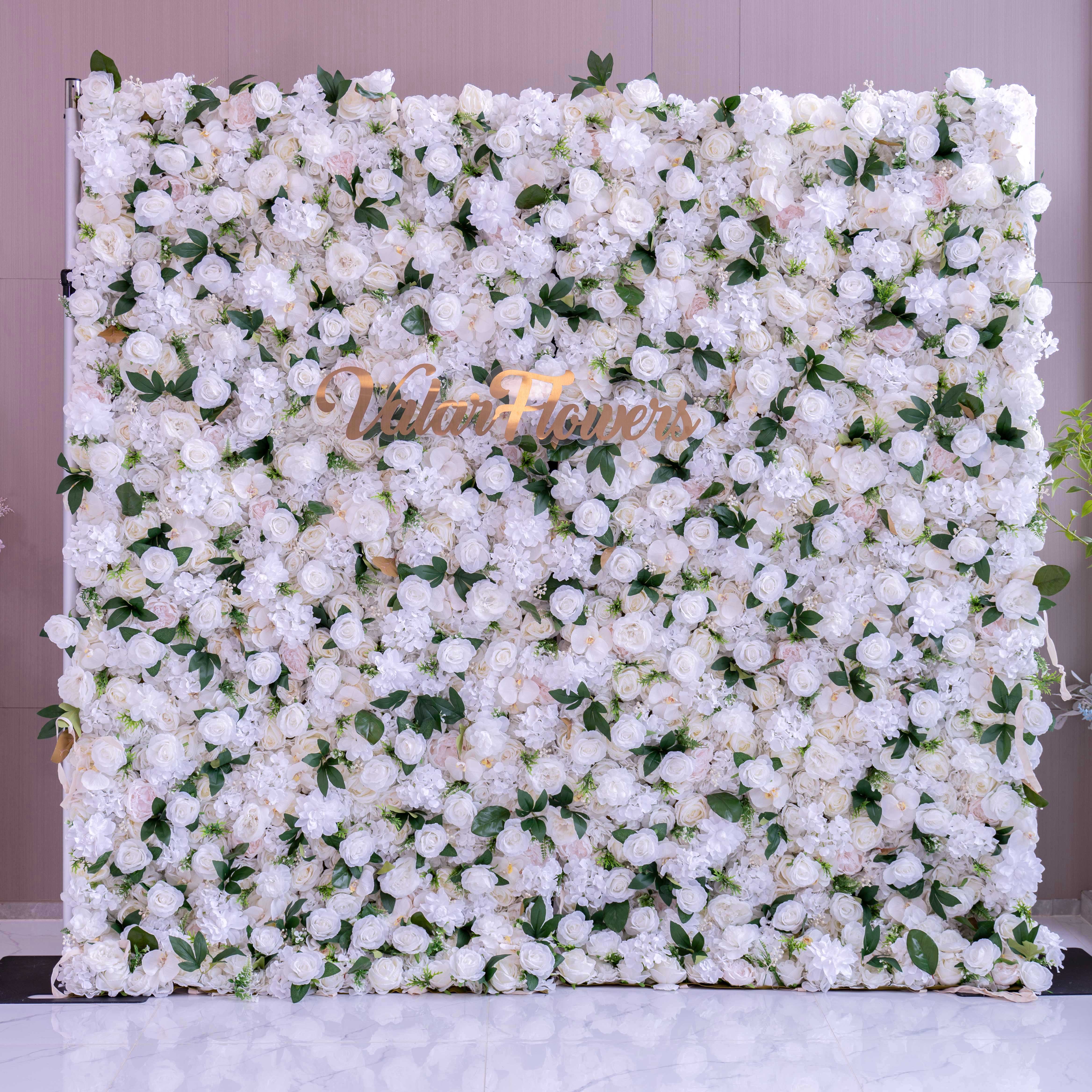 Valar Flower Roll Up Fabric Artificial Flower Wall Wedding Backdrop, Floral Party Decor, Event Photography-VF-309-1