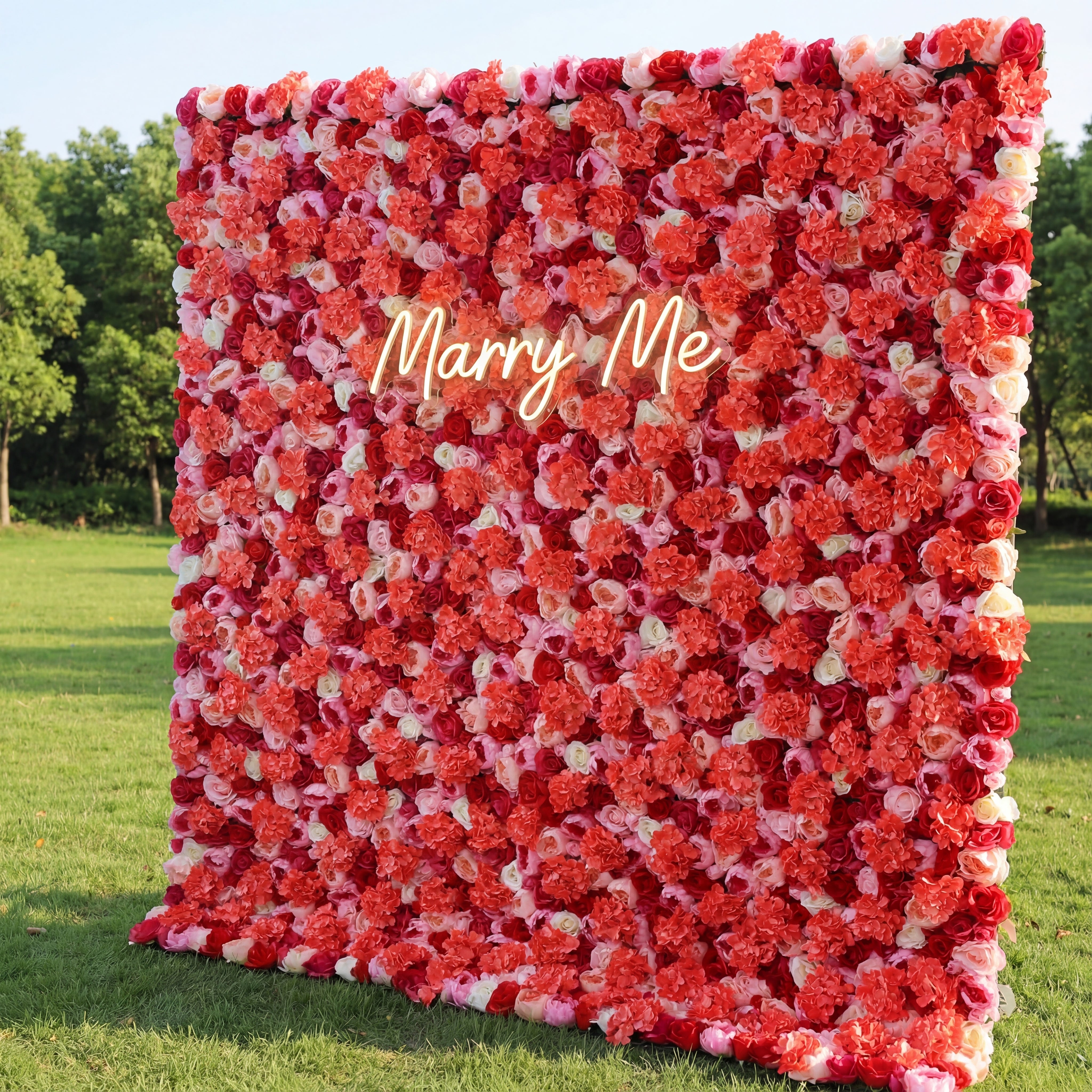 Valar Flowers Showcases: Crimson Cascade – A Vibrant Symphony of Rich Red & Subtle Pink Fabric Roses – The Quintessential Floral Canvas for Grand Ceremonies, Romantic Events & Deluxe Home Decor-VF-220